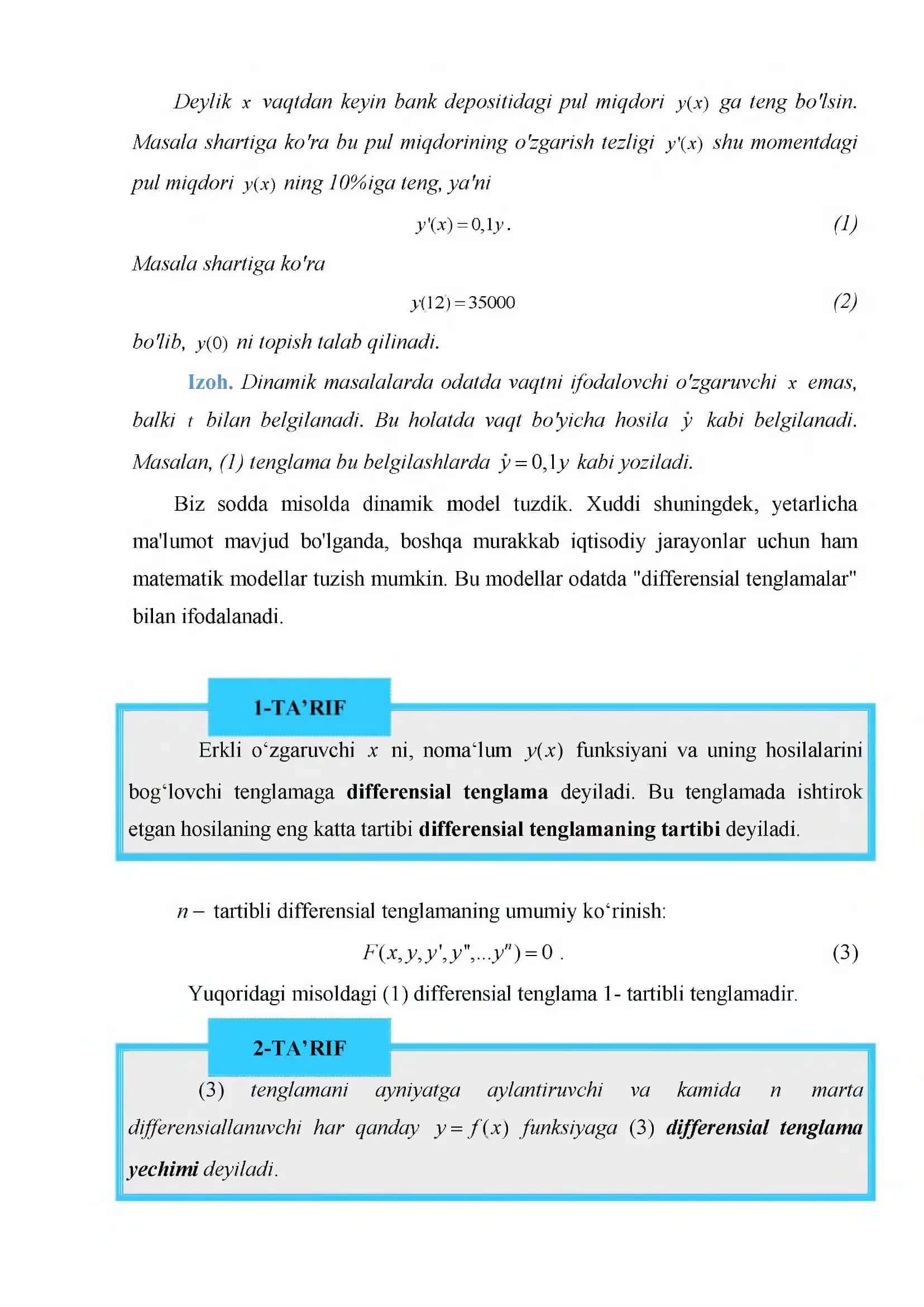 BIRINCHI TARTIBLI DIFFERENSIAL TENGLAMALAR 2