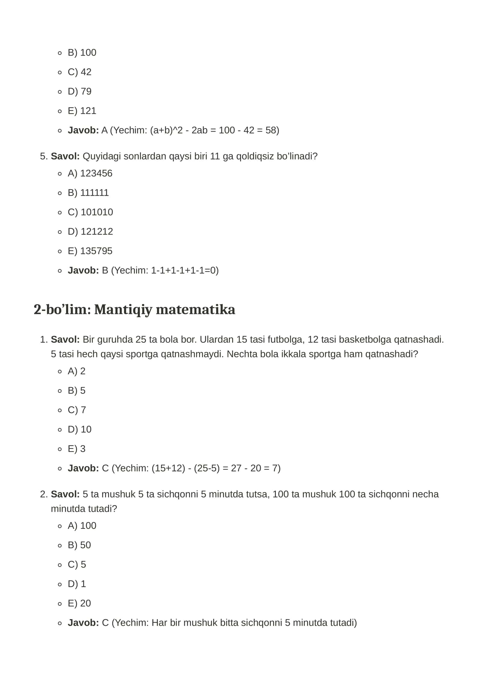 100 ta murakkab test savollari 2