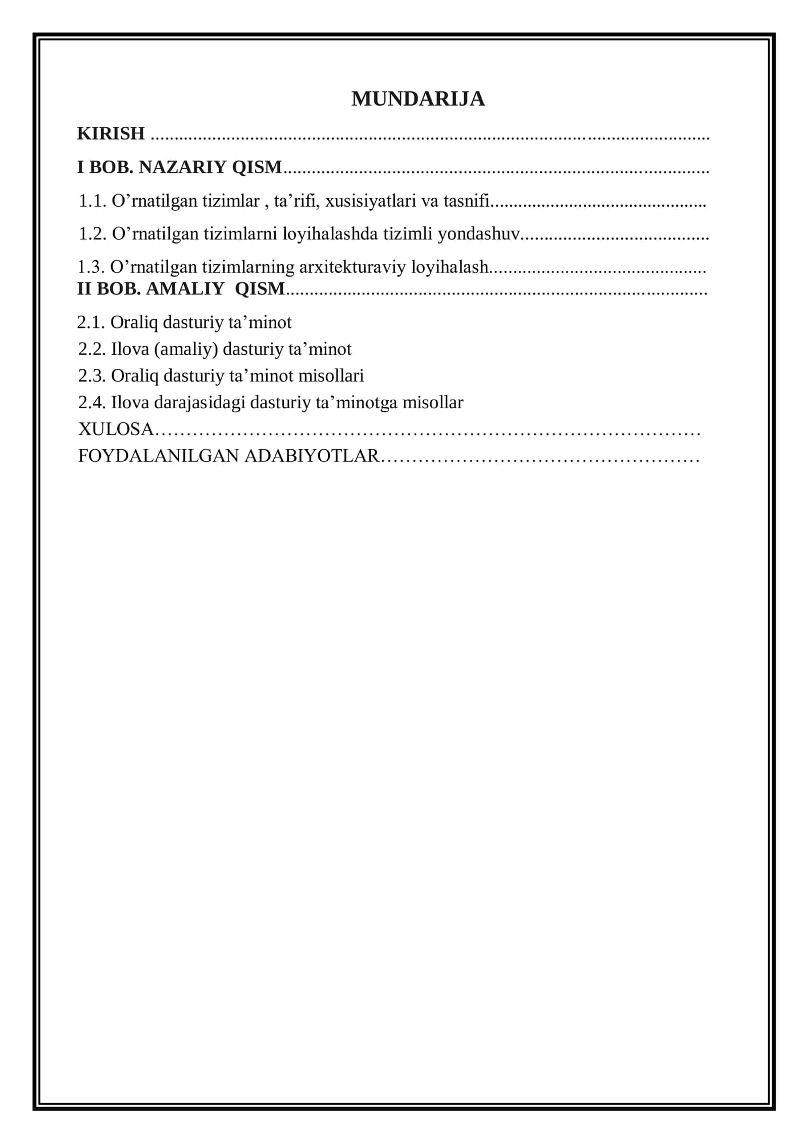 Oʻrnatilgan tizimlarda xotirani tashkil etish usullari 2