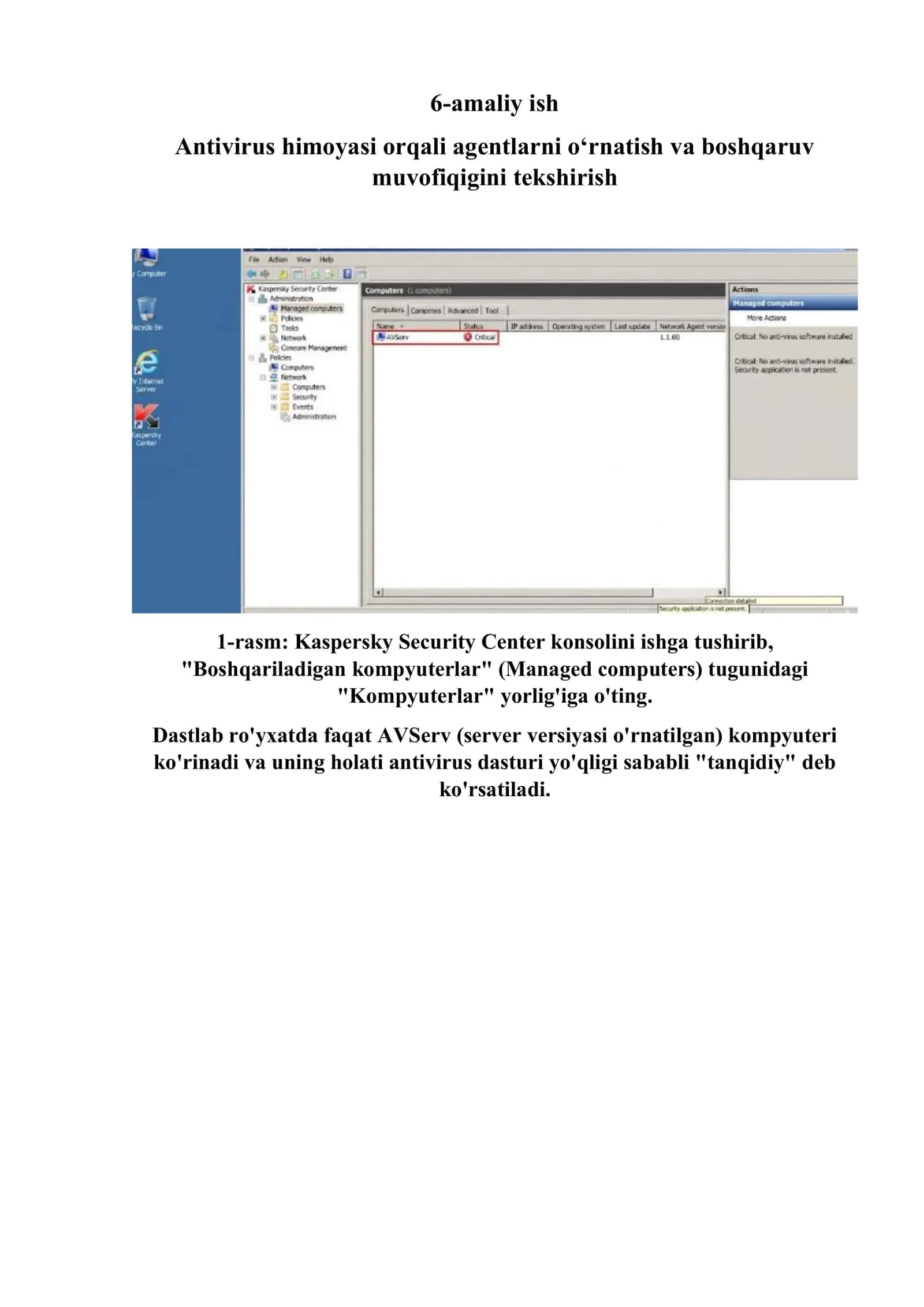 Antivirus himoyasi orqali agentlarni o‘rnatish va boshqaruv 2