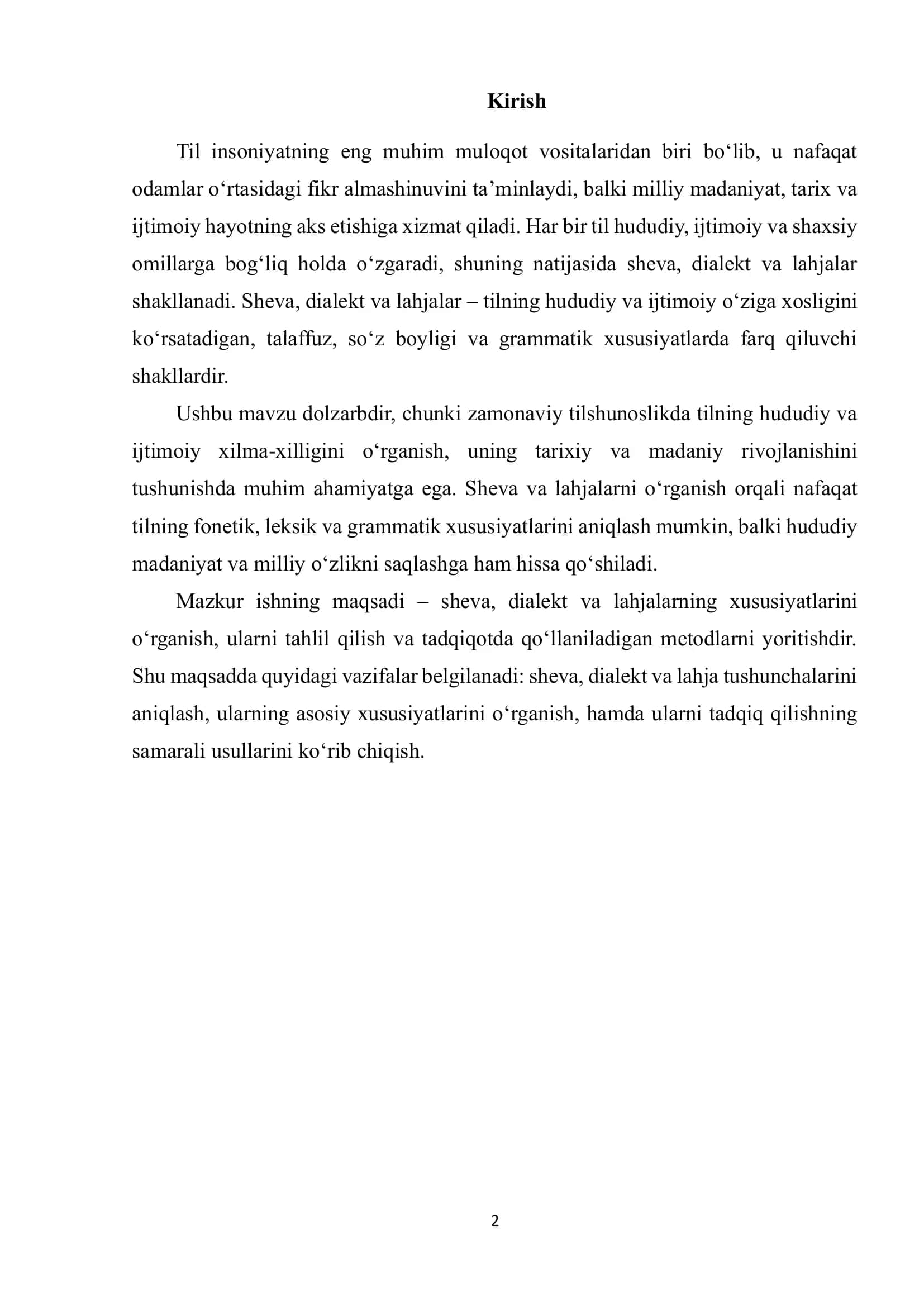 Sheva, dialekt, lahjalarning xususiyatlari, ularni o‘rganish metodlari 2
