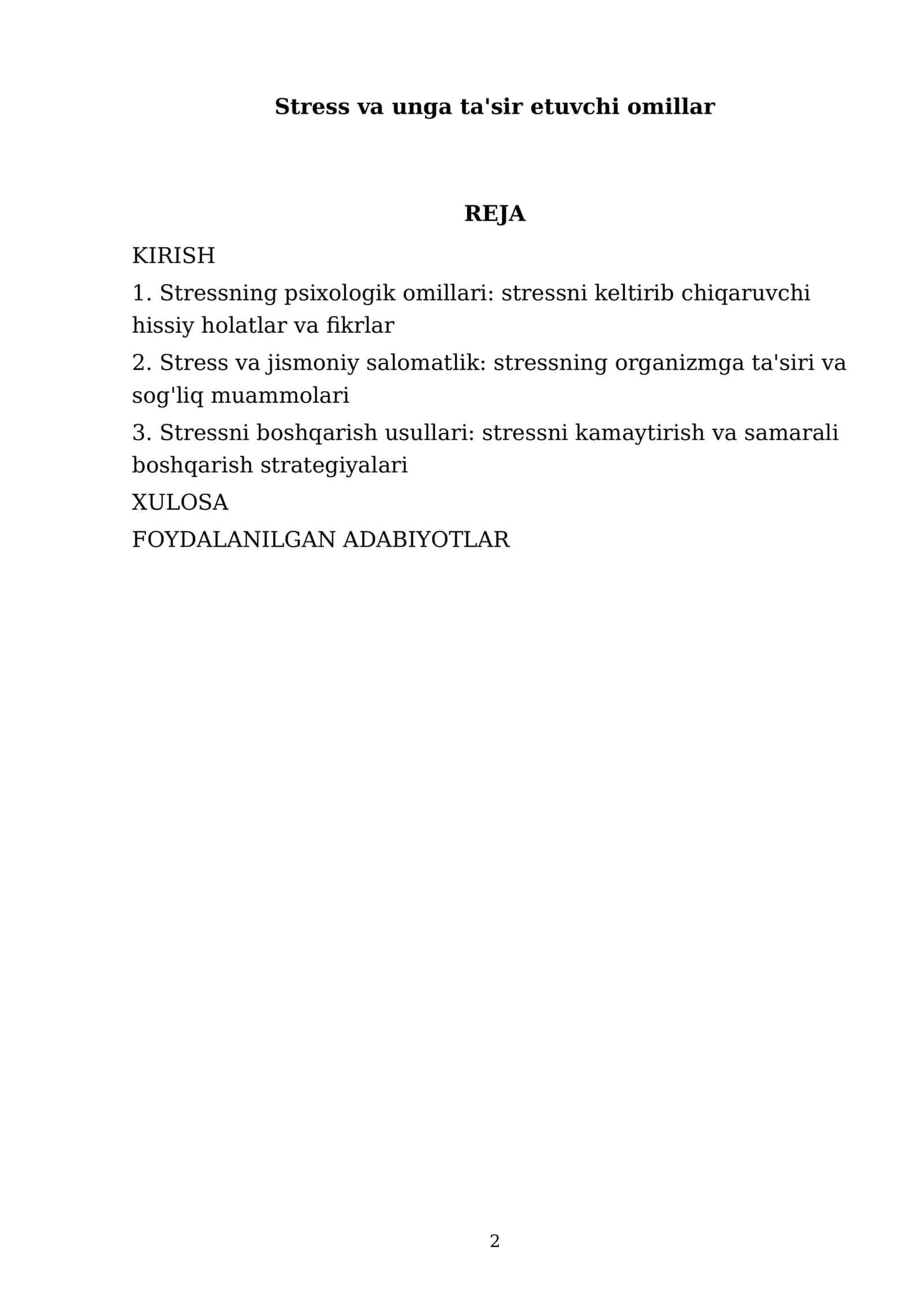 Stress va unga ta'sir etuvchi omillar 2