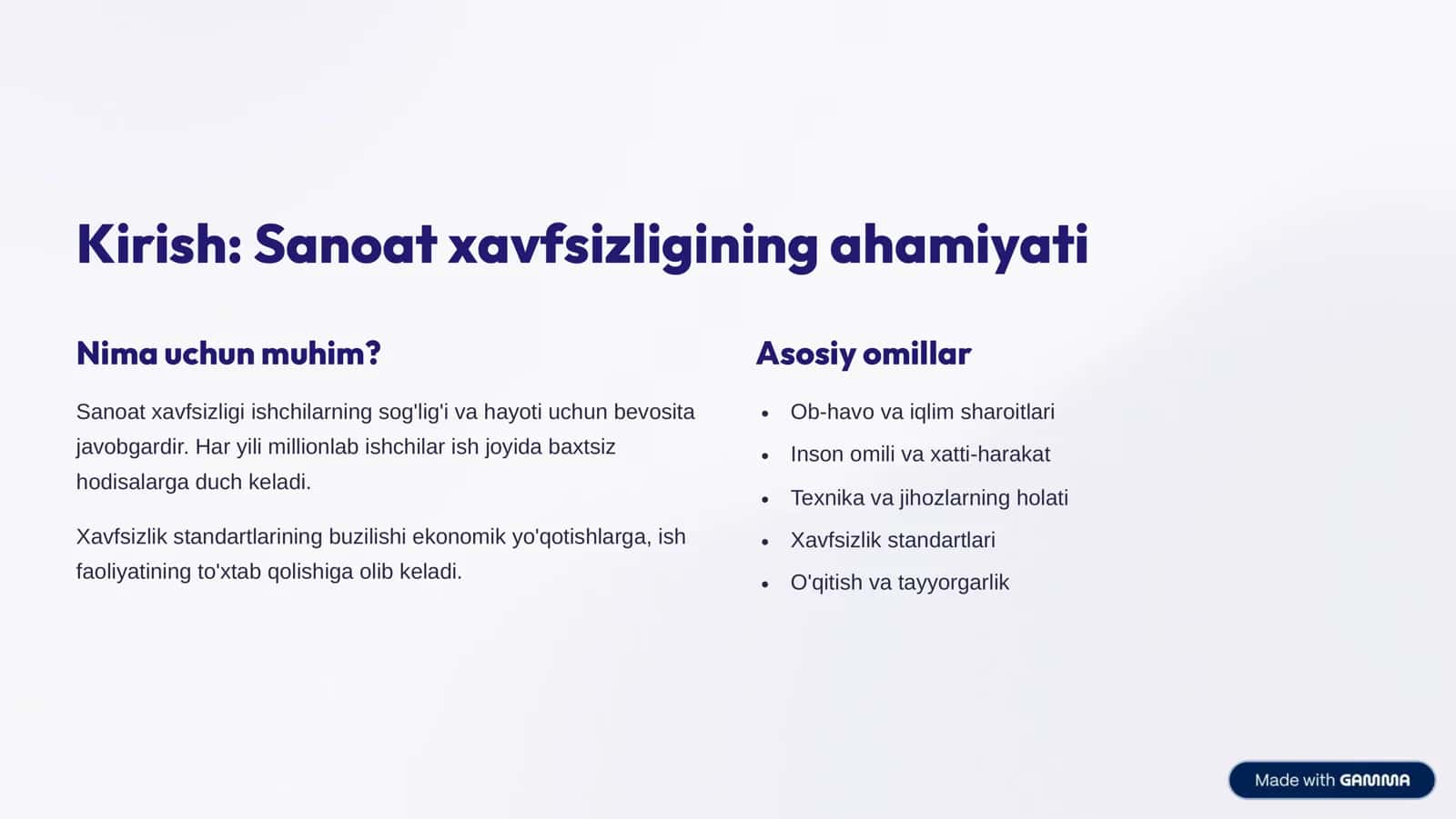 Sanoat xavfsizligi: Ob-havo va Inson Faoliyatining Ta'siri 2