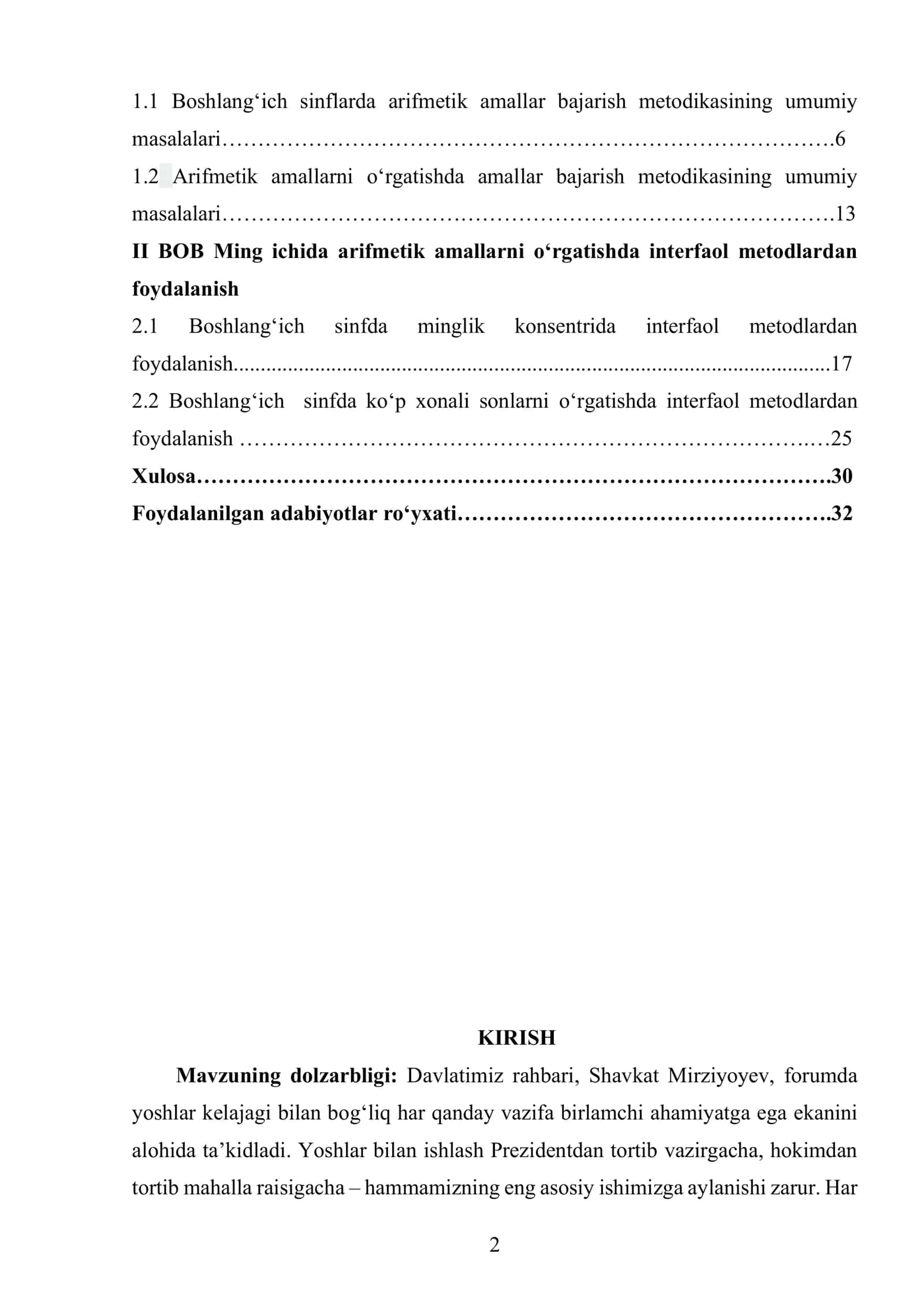 Ming ichida arifmetik amallarni o‘rgatishda interfaol metodlardan foydalanish 2