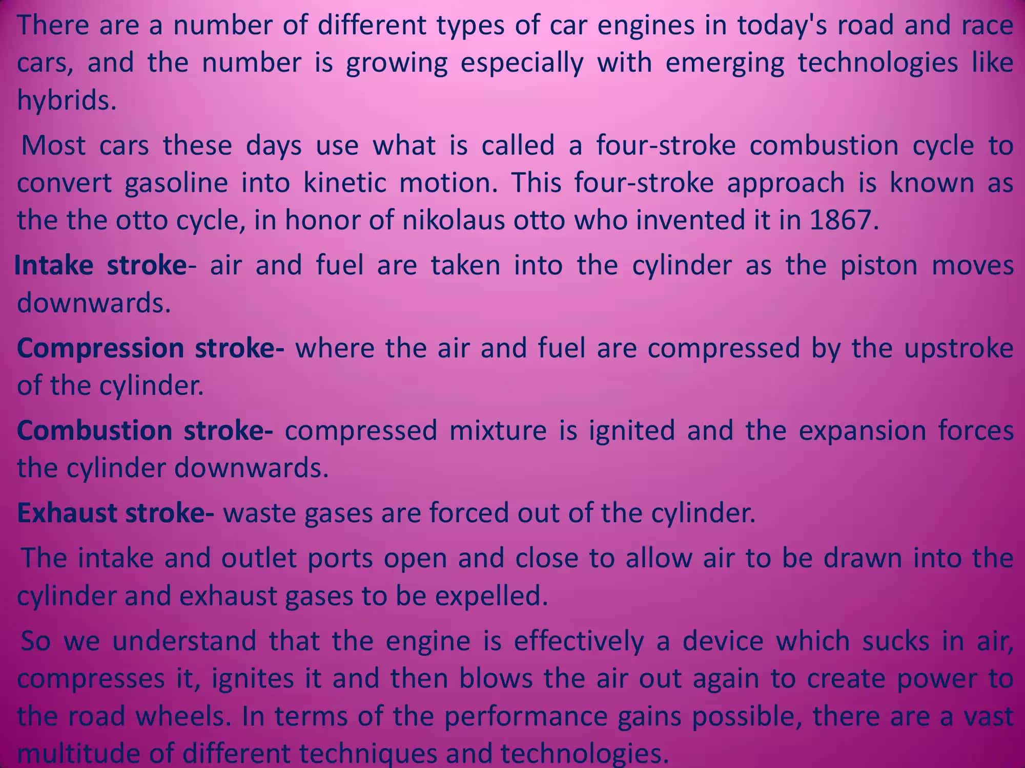 Referat on Theme: Car Engines 2