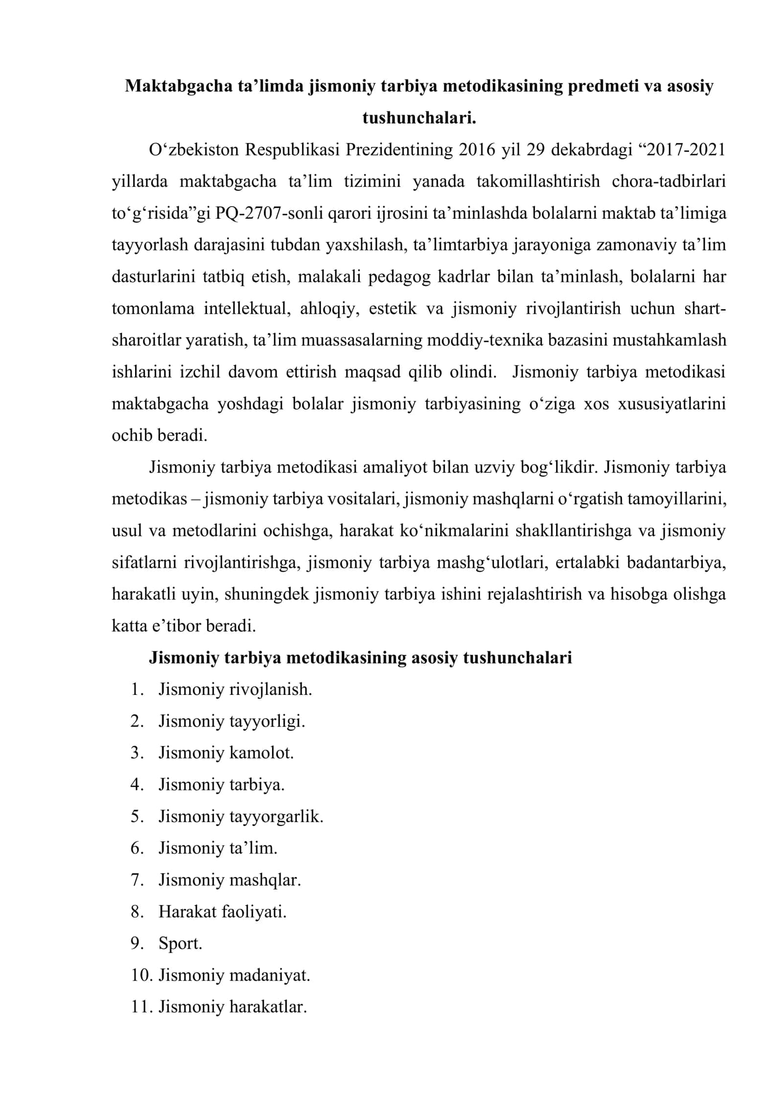 Maktabgacha ta’limda jismoniy tarbiya 2