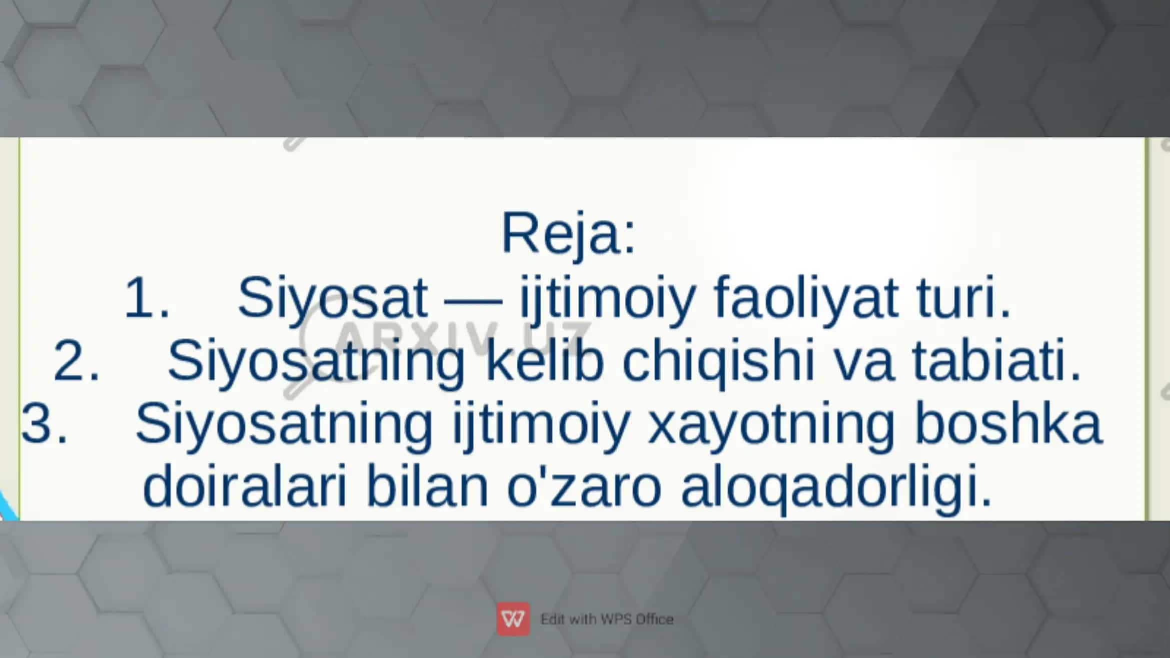 siyosatshunoslik fanidan taqdimot 2