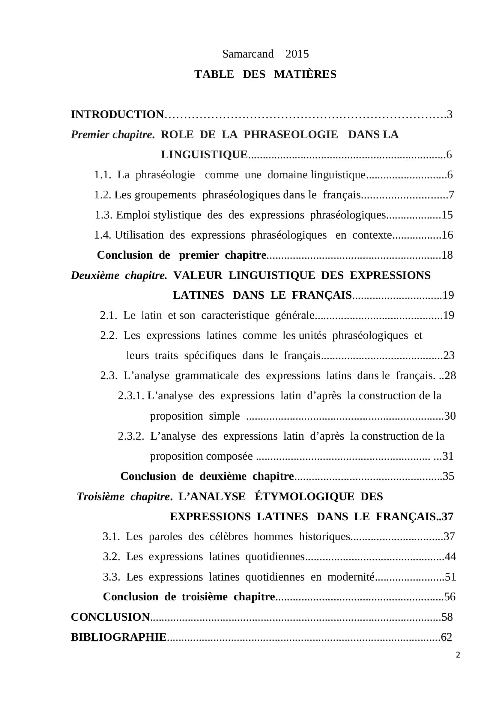Les Expressions Latines et Leurs Traits Specifique dans le Français 2