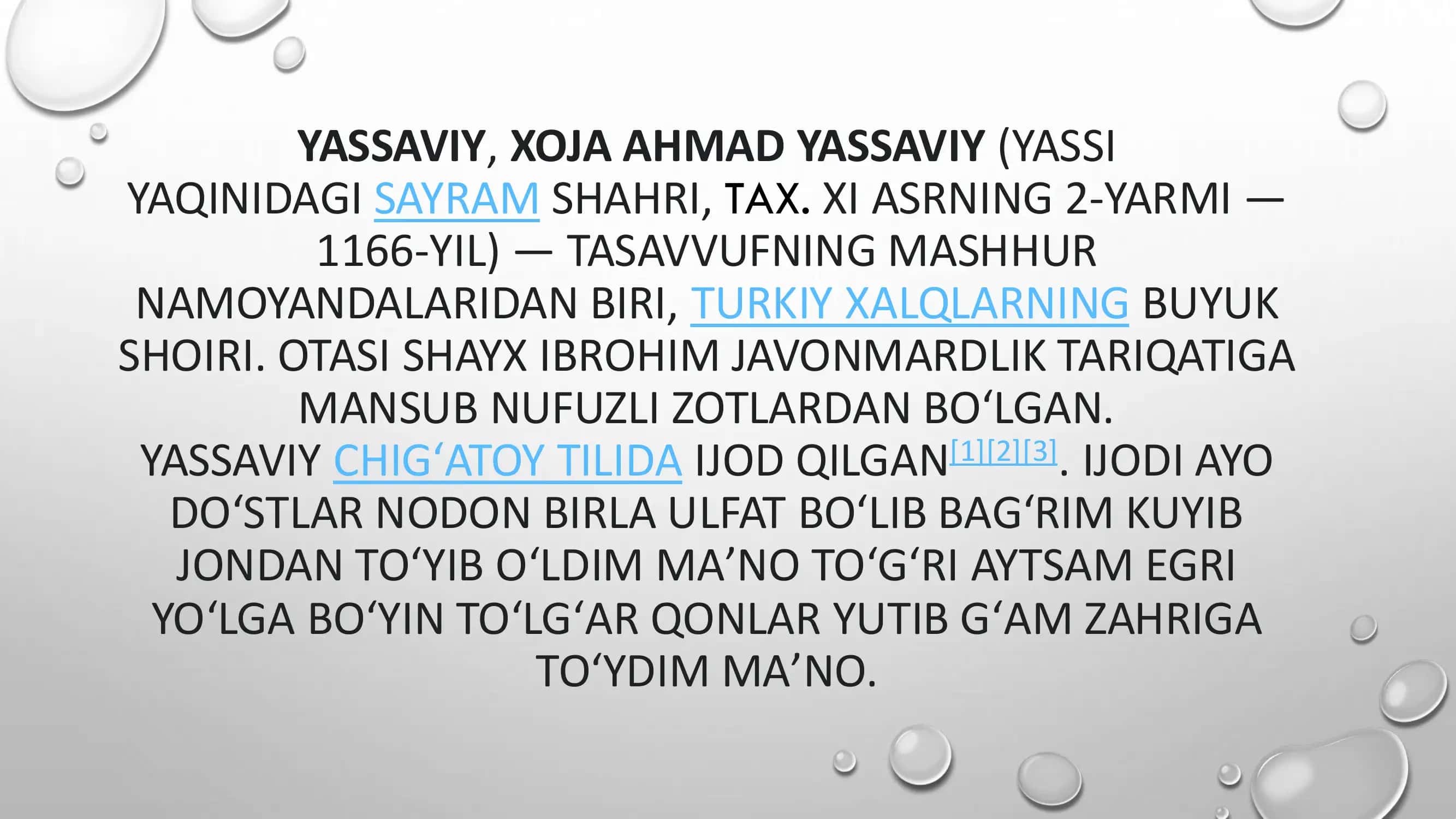 YASSAVIY, XOJA AHMAD YASSAVIY 2