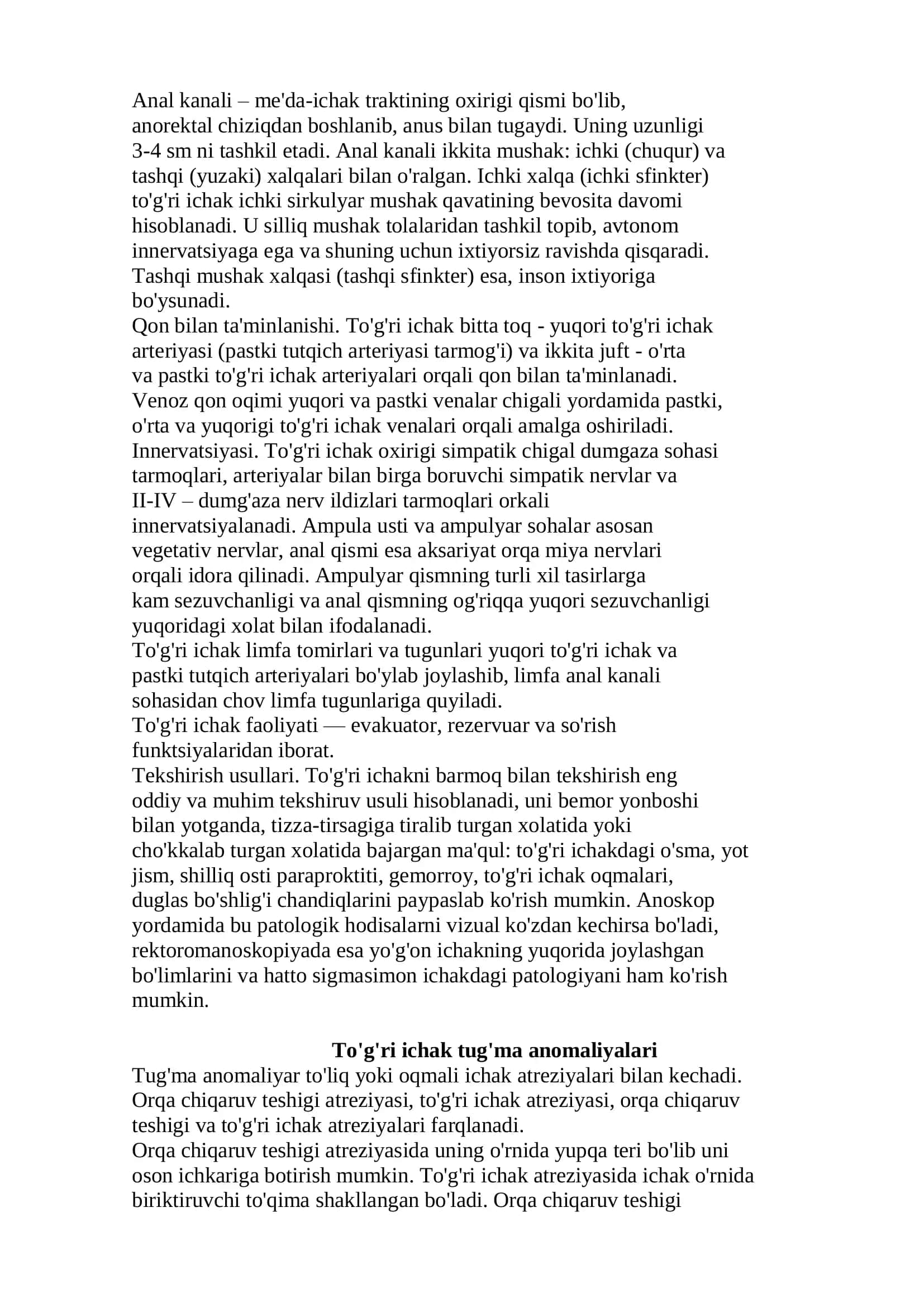 TO'G'RI ICHAK KASALLIKLARI 2