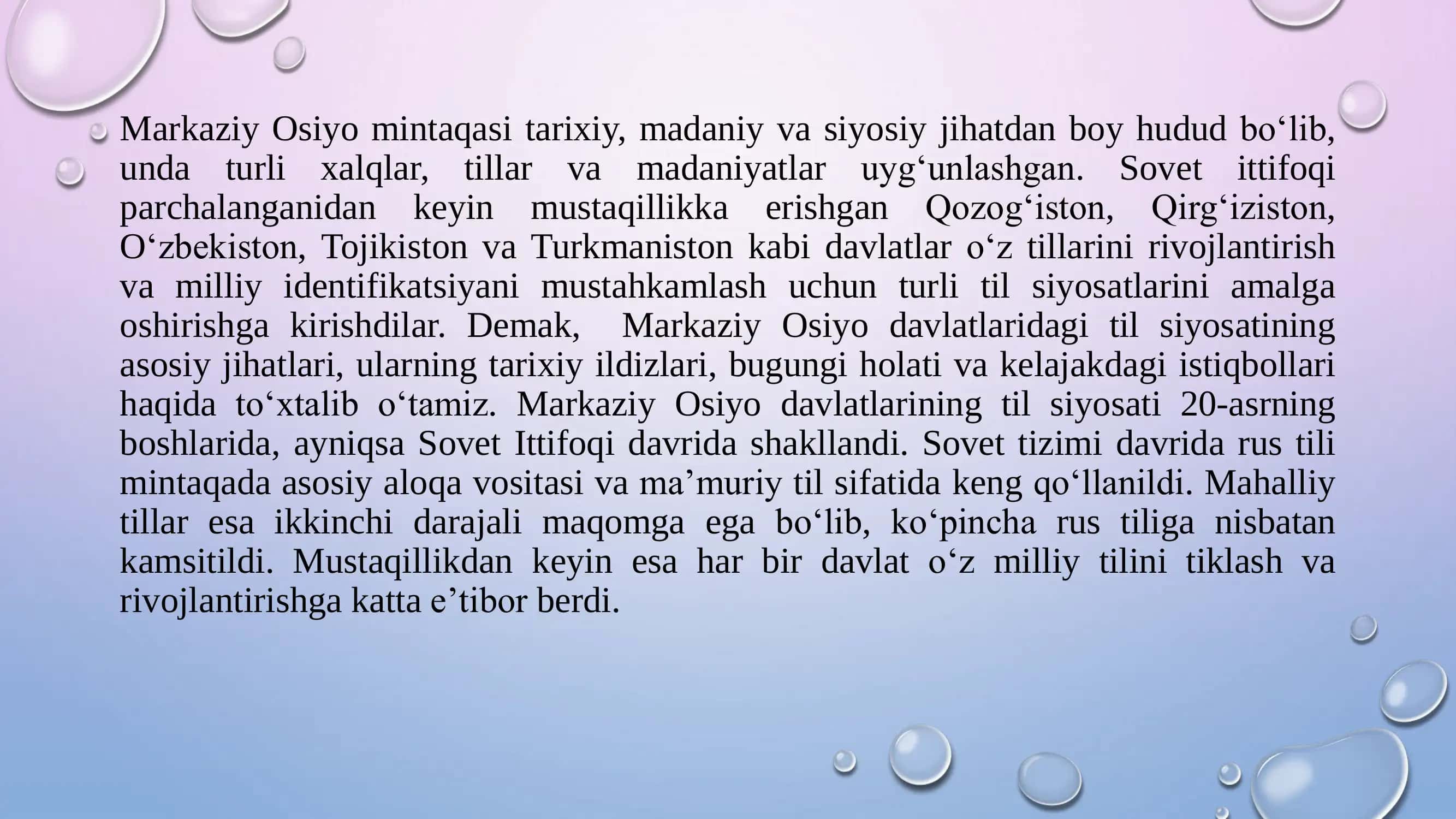 MAVZU MARKAZIY OSIYO DAVLATLARDAGI TIL SIYOSATI 2