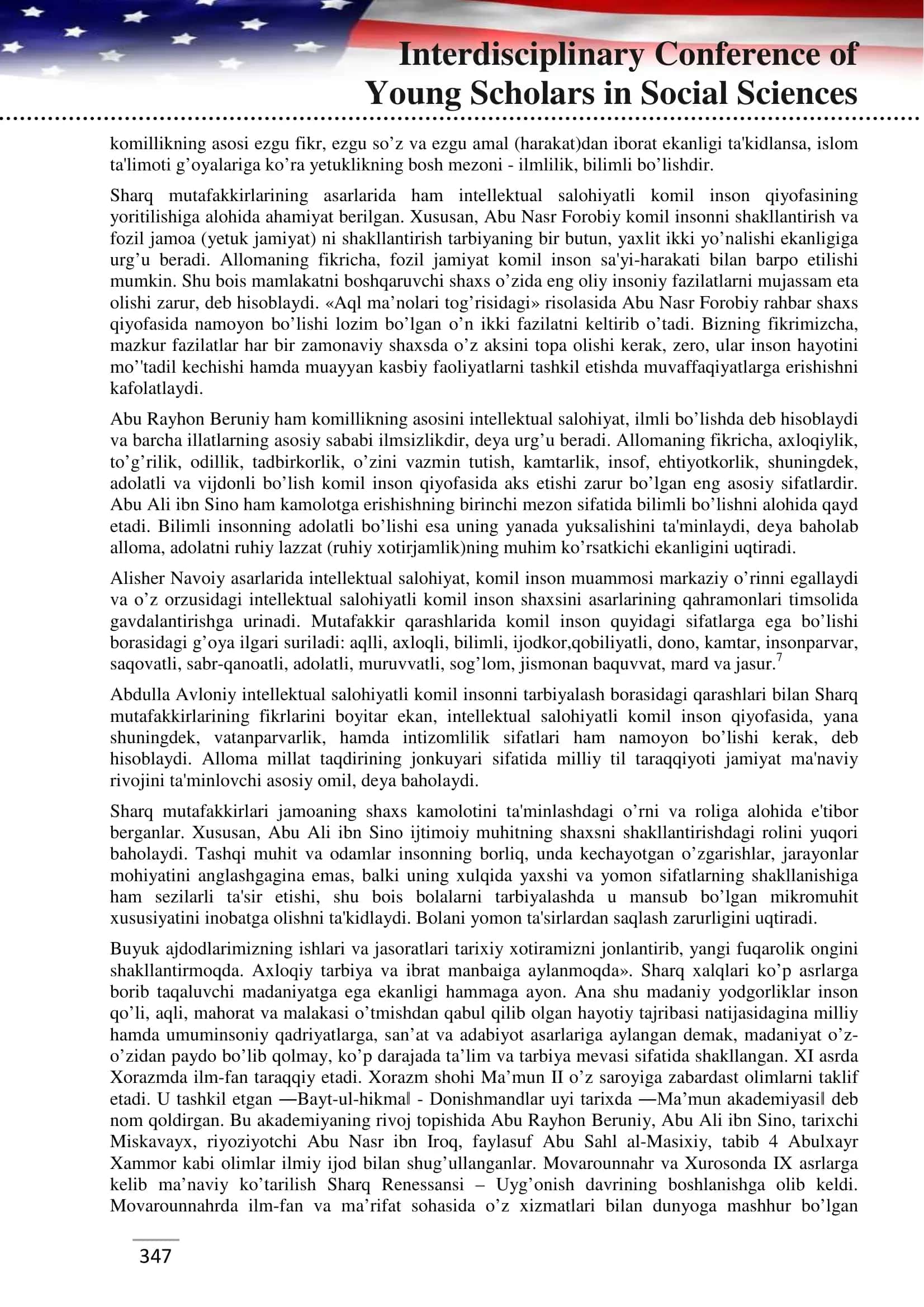 SHARQ UYG‘ONISH DAVRI MUTAFAKKIRLARINING PEDAGOGIK TA’LIMOTIDA YOSHLARNI INTELEKTUAL SALOHIYATINI TARBIYALASH 2