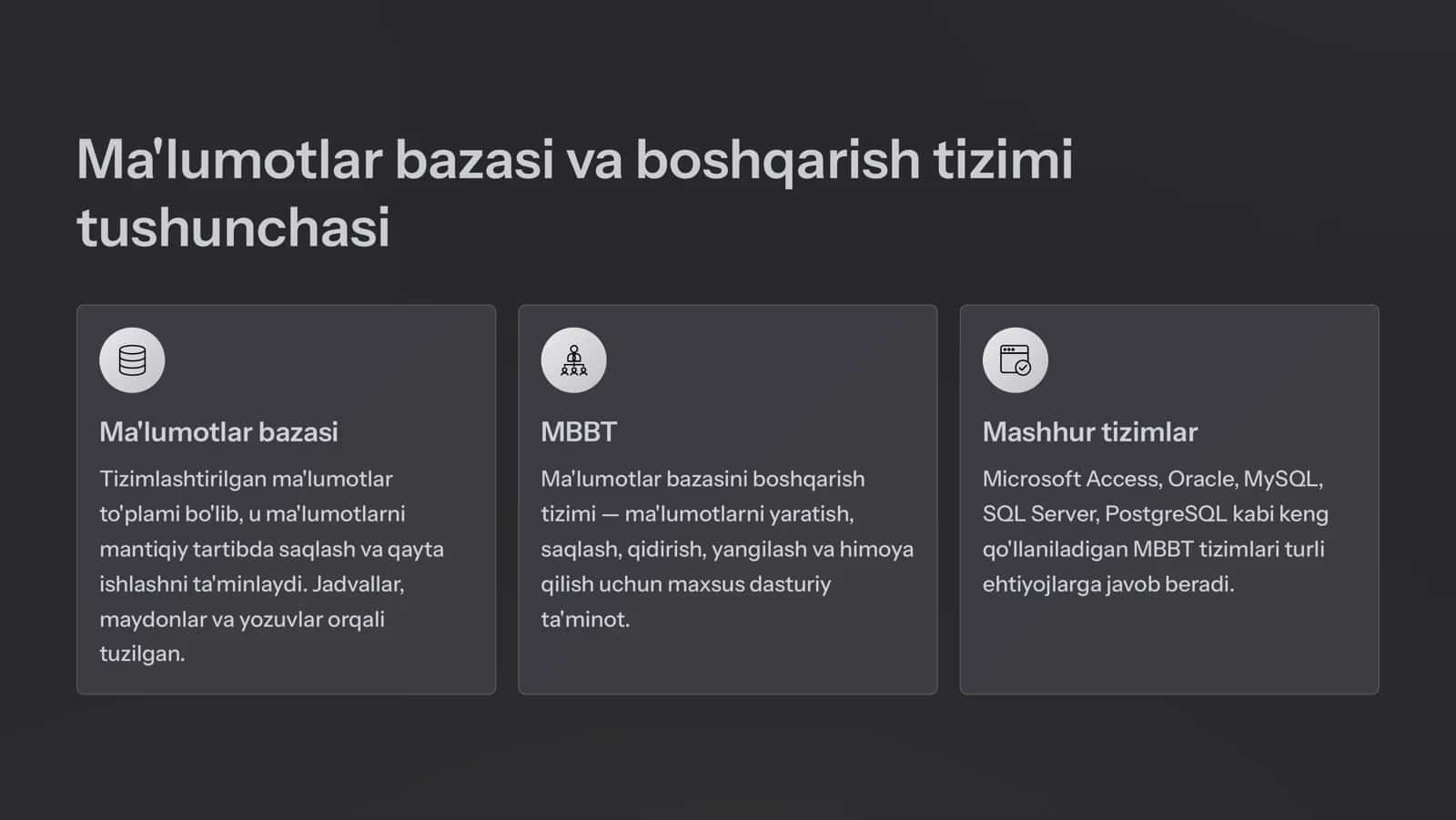 Ma'lumotlar bazasi va boshqarish tizimi.Makroslar_yordamida_malumotlar_bazasi_obyektlarini_boshqarish. 2
