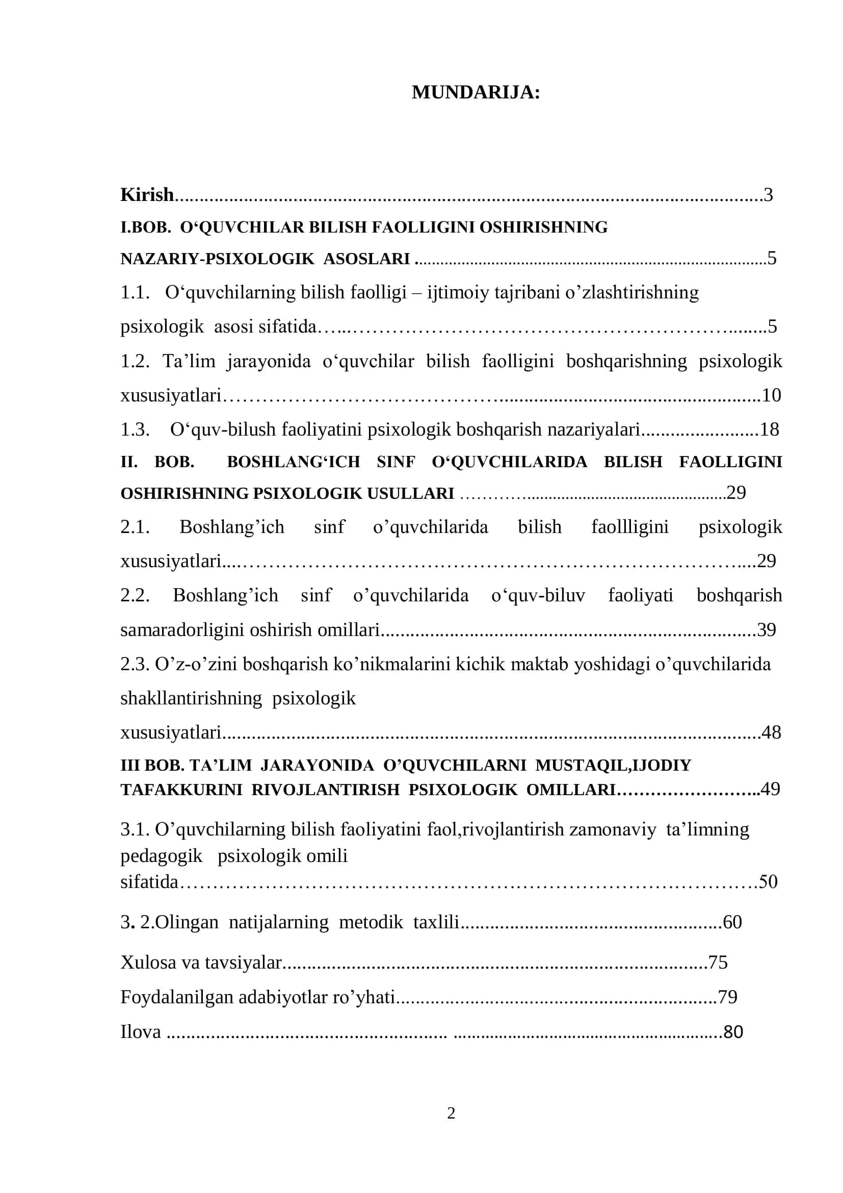 "Ta’lim jarayonida o’quvchi faoliyatini boshqarishning psixologik muammolari" 2