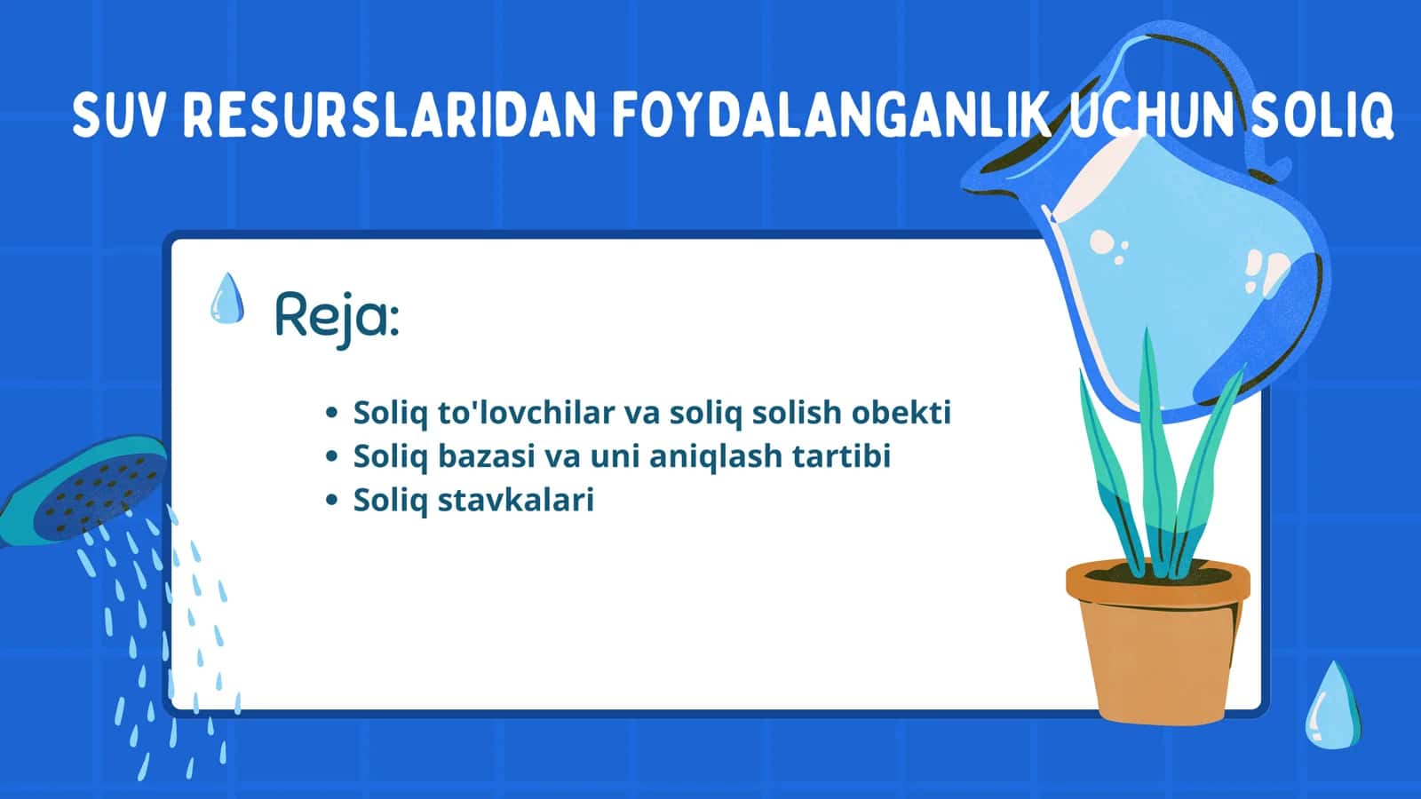 Suv Resurslaridan Foydalanlik uchun Soliq 2