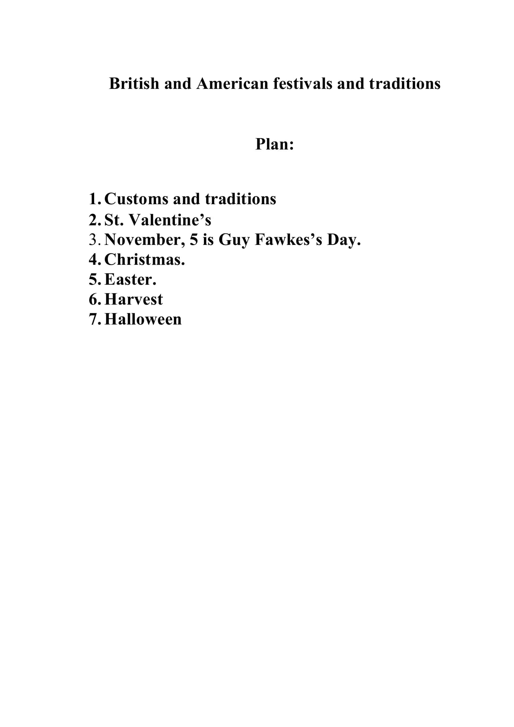 British and American festivals and traditions 2