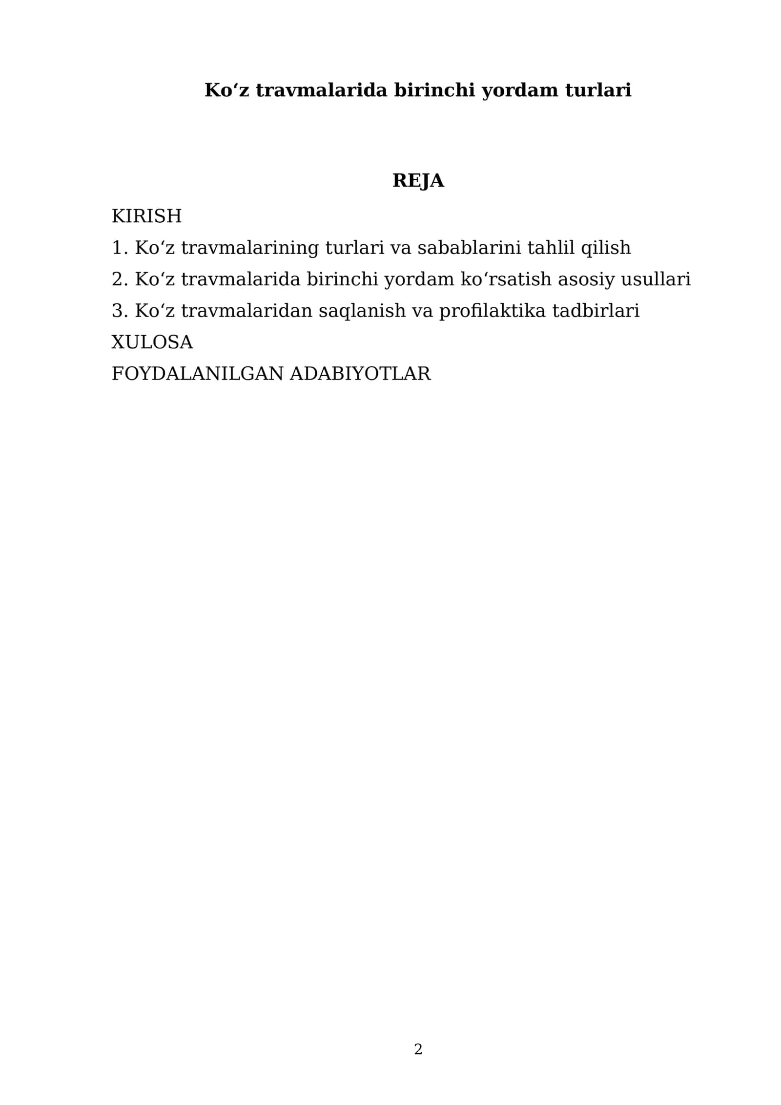 Koʻz travmalarida birinchi yordam turlari 2