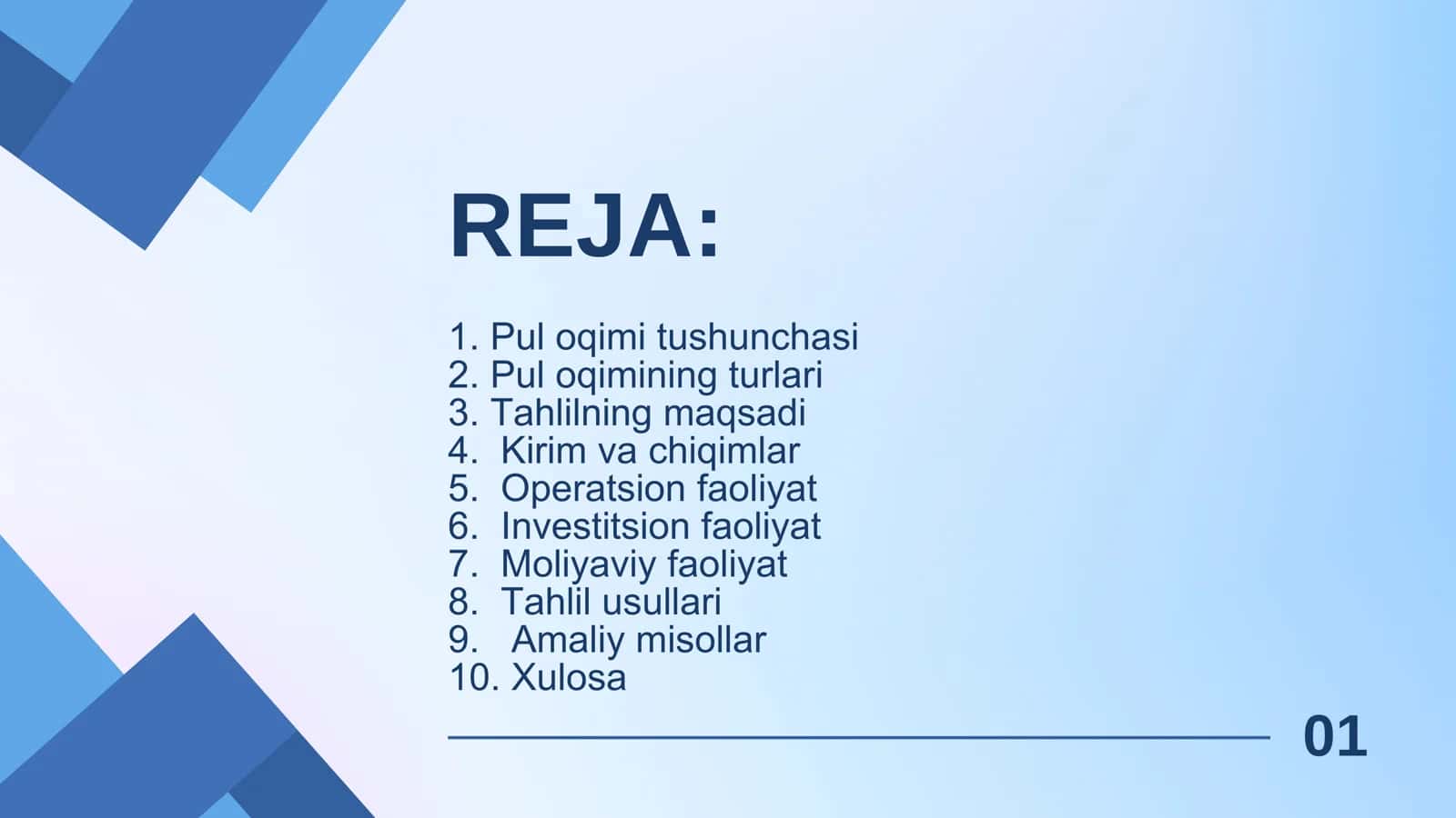 PUL OQIMLARI TAHLILI 2