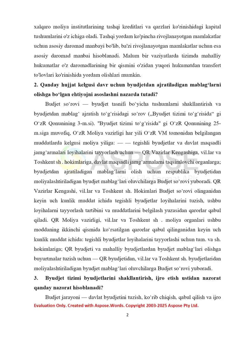 Budjetni nazorat qilish 2