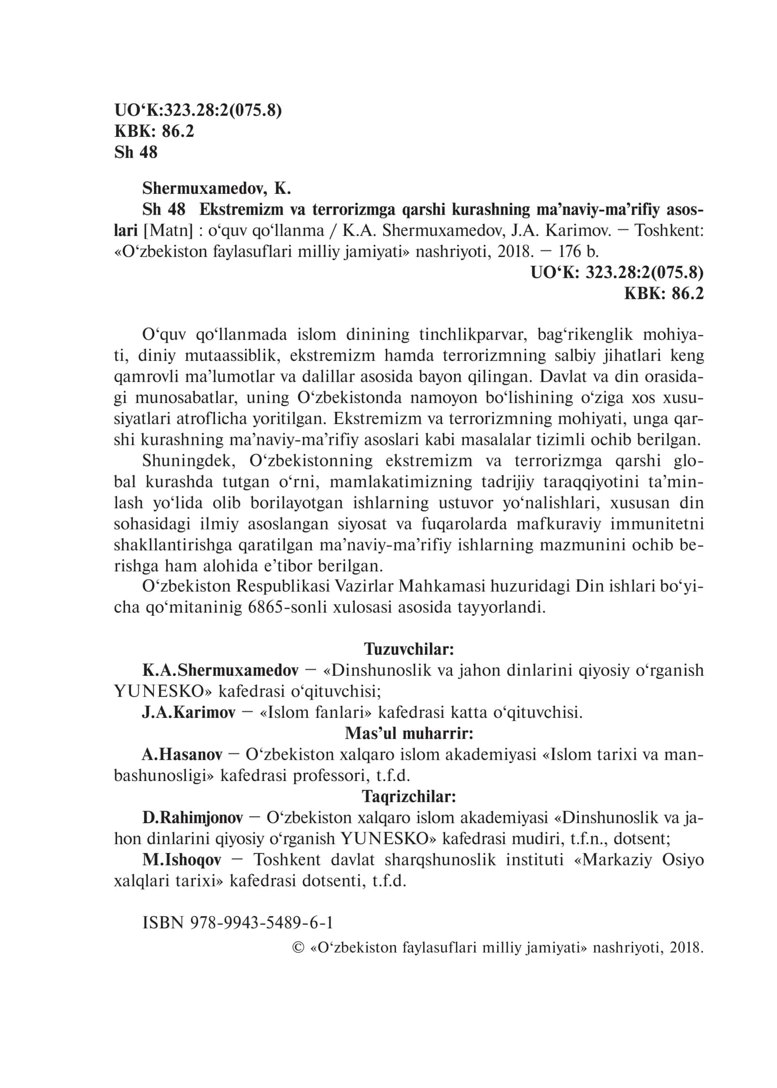 Ekstremizm va terrorizmga qarshi kurashning ma’naviy-ma’rifiy asoslari 2