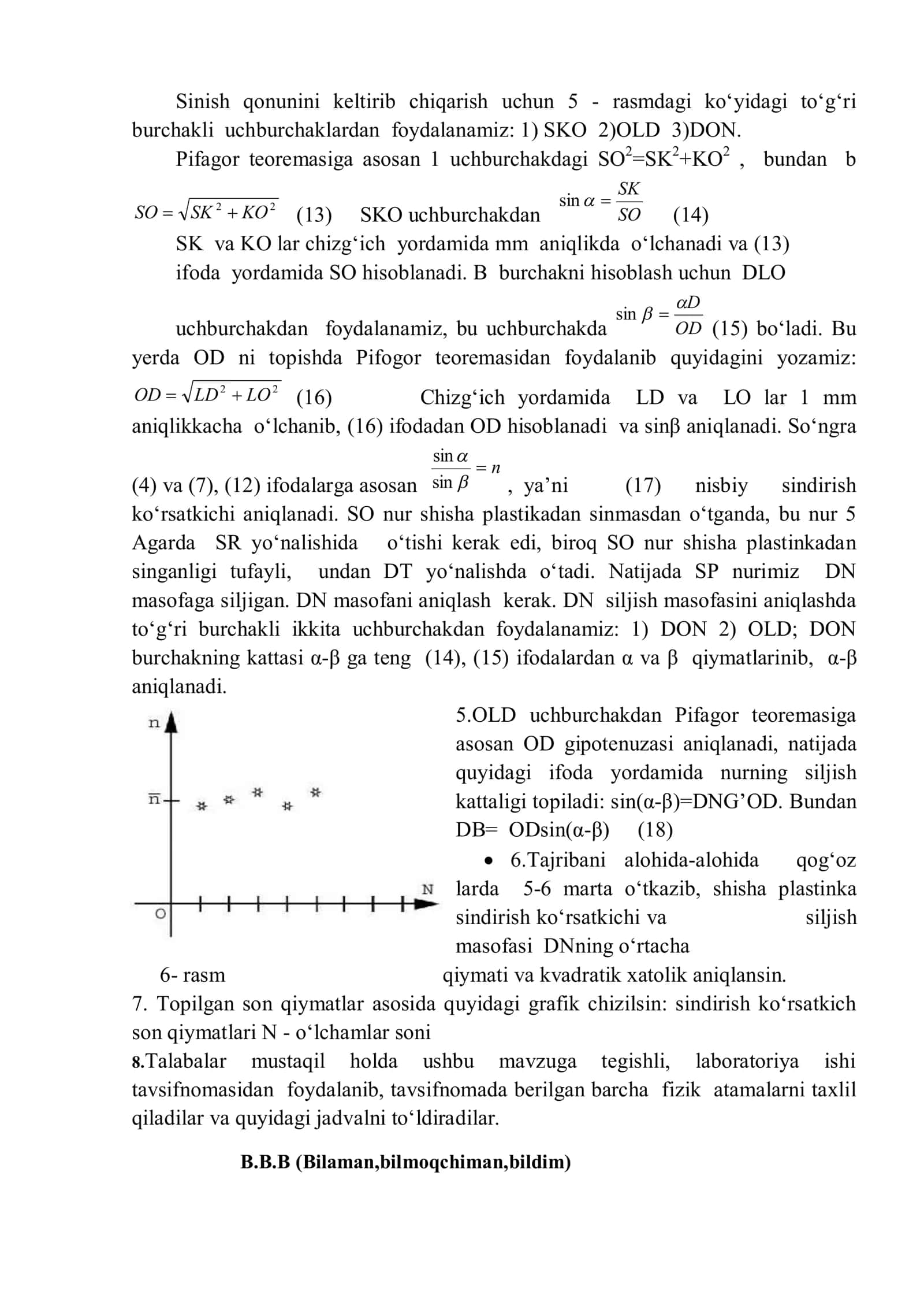 IGNALAR YORDAMIDA YASSI PARALLEL SHISHA PLASTINKANING SINDIRISH KO‘RSATKICHINI ANIQLASH 2