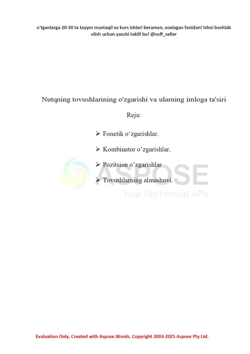 Nutqning tovushlarining o‘zgarishi va ularning imloga ta’siri 2