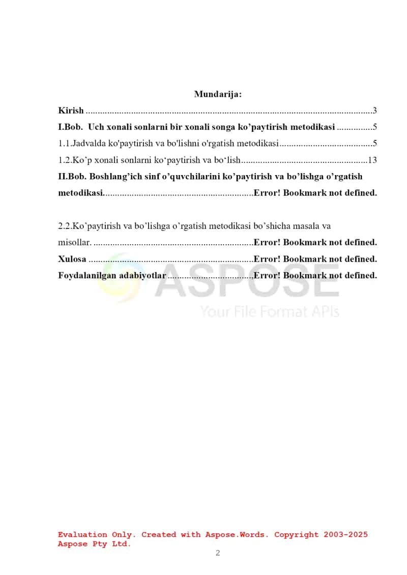 2-sinf o'quvchilarini kopaytirish va bolishga o'rgatish metodikasi 2