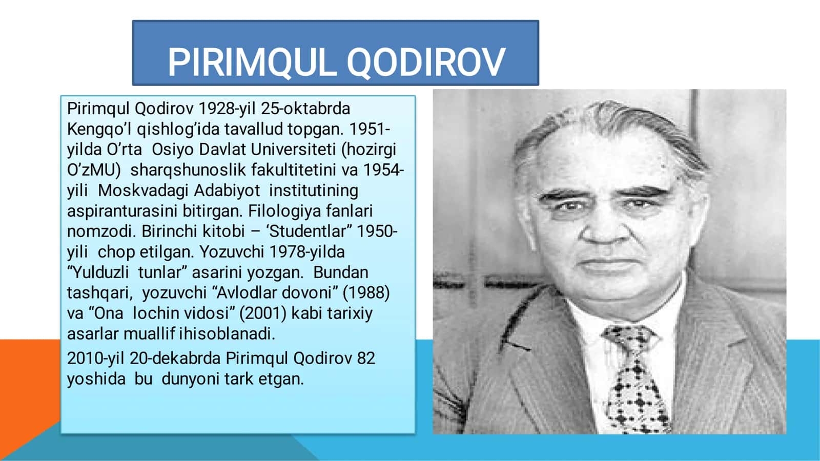 PIRIMQUL QODIROVNING “YULDUZLI TUNLAR” ROMANI 2