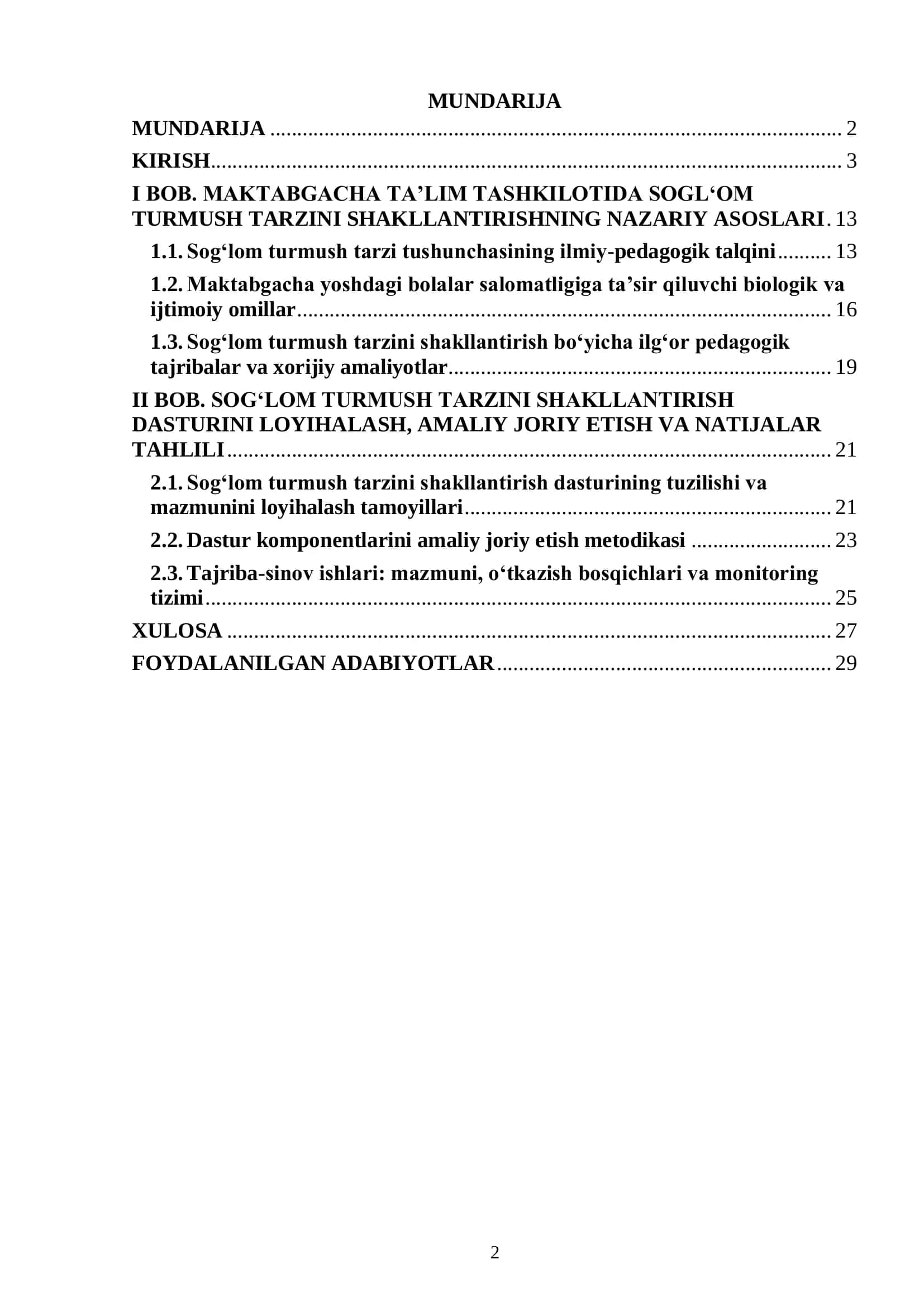 MAKTABGACHA TA’LIMDA PEDAGOGIK JARAYONLARNI LOYIHALASHTIRISH 2