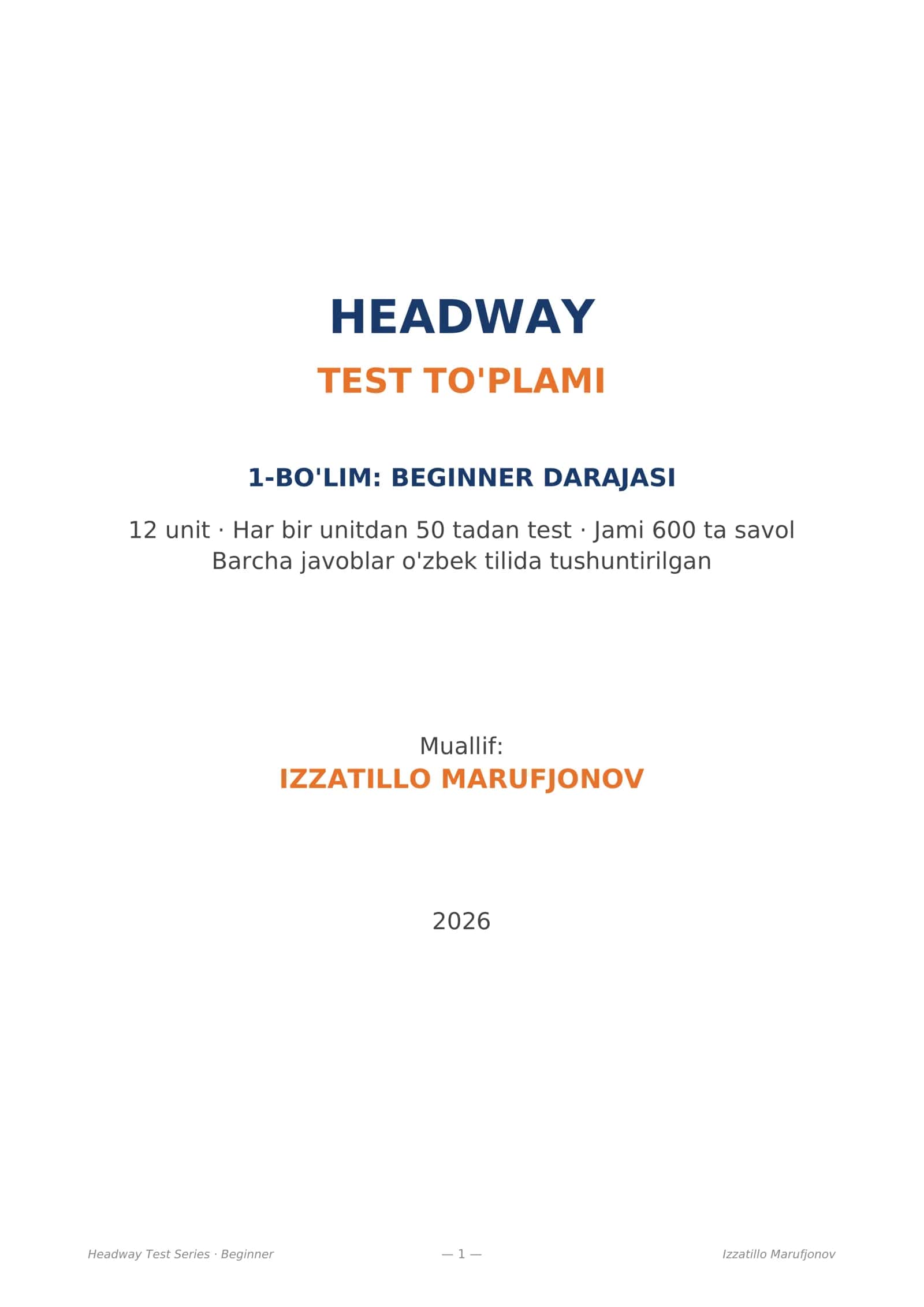 Kelajak markazi direktorligiga nomzodlar uchun ingliz tili test to'plami 2