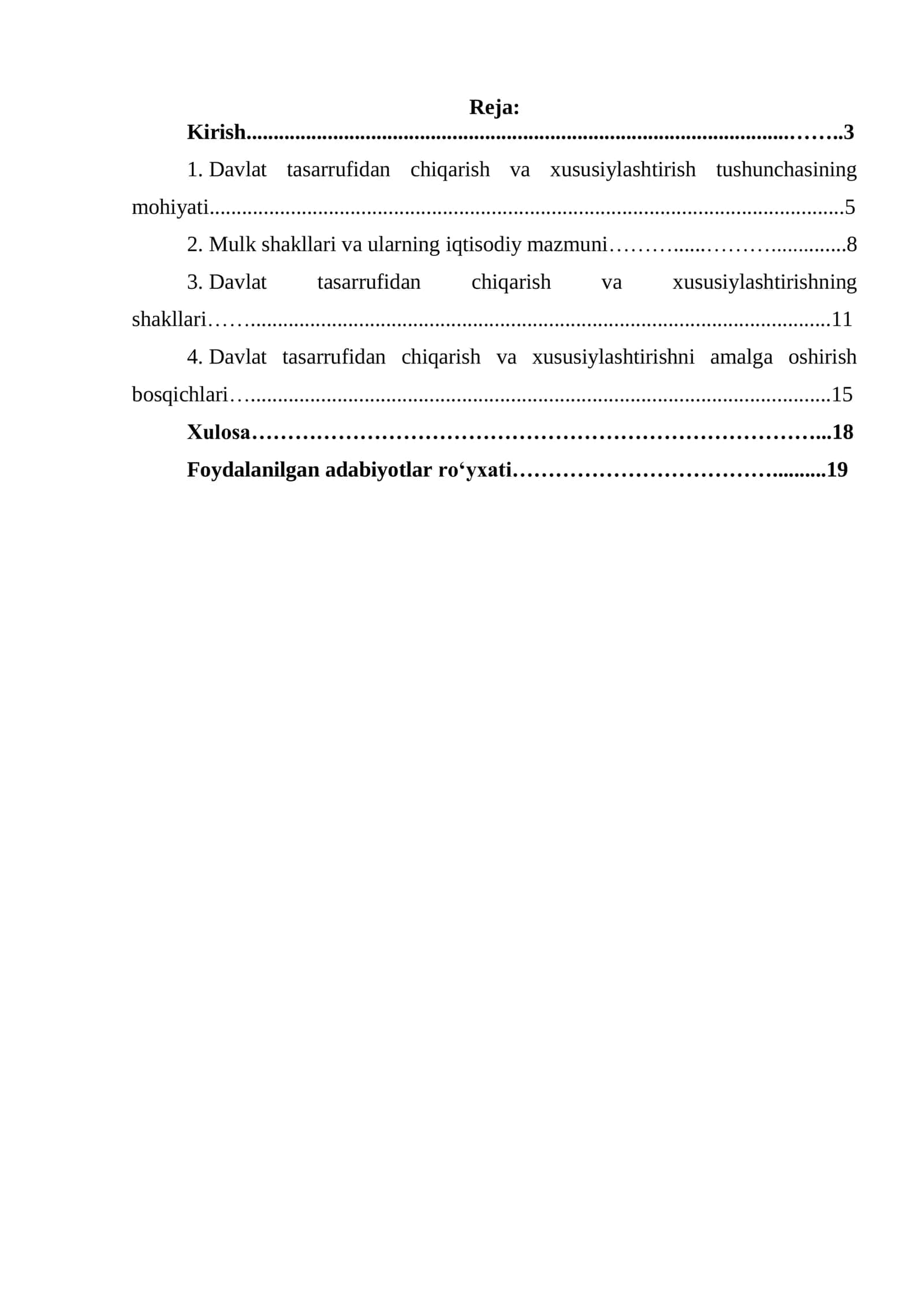 Mulkni davlat tasarrufidan chiqarish va xususiylashtirishning maqsadi, shakllari va usullari 2