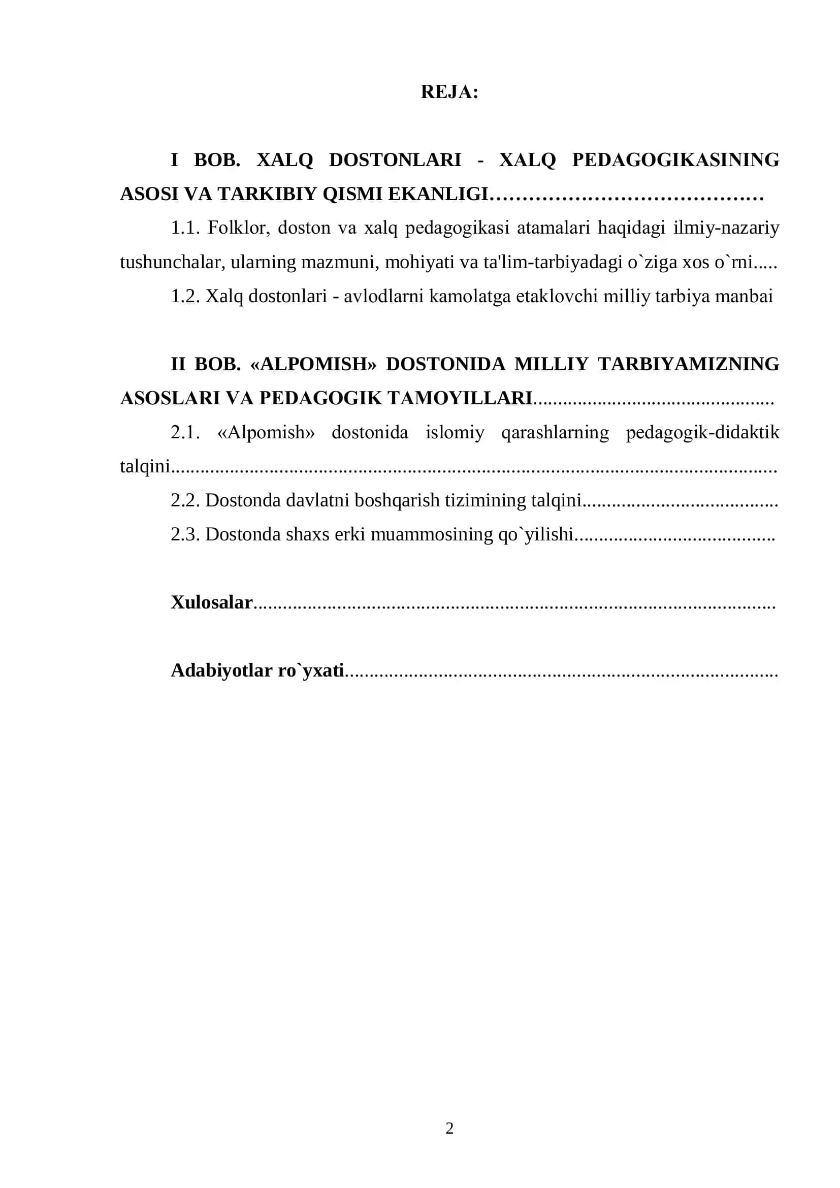 Xalq dostonlari vositasida o’quvchilarning milliy tarbiyasini rivojlantirish mеtodikasi 2