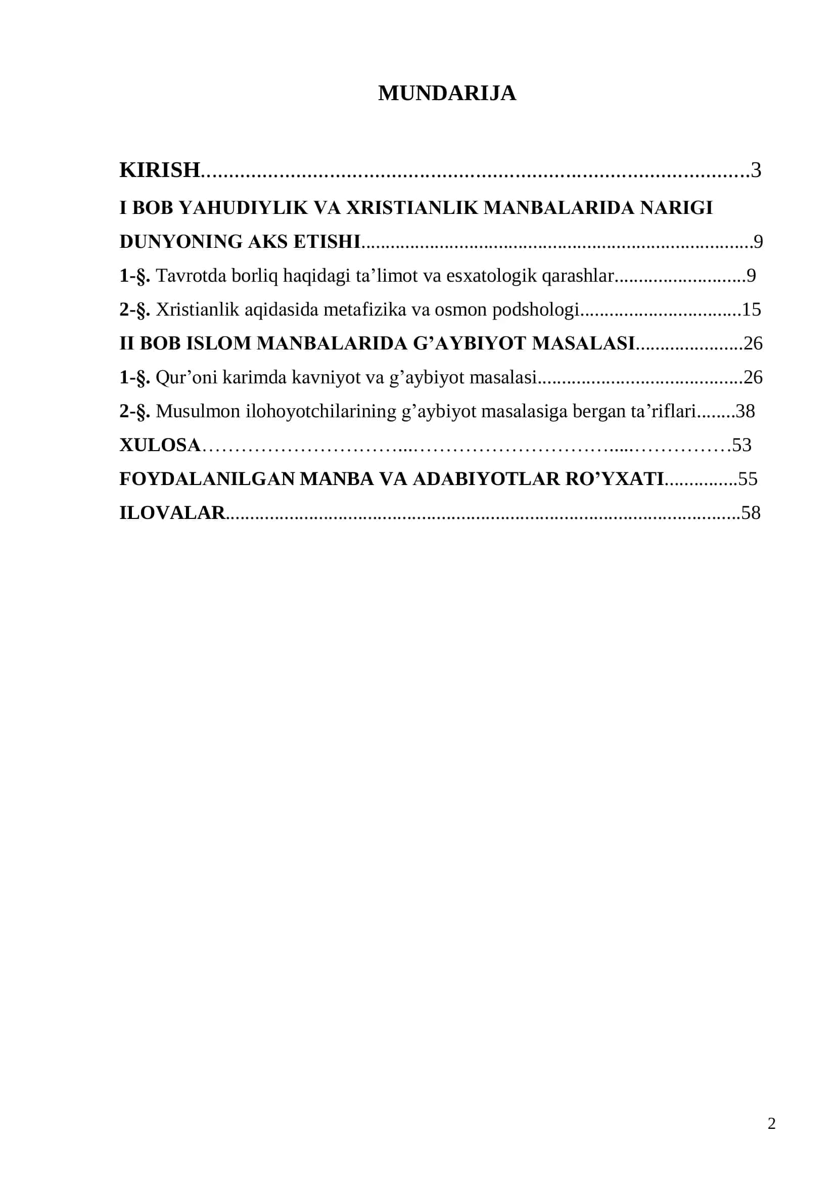 YAHUDIYLIK, XRISTIANLIK VA ISLOM DINLARIDA G’AYBIYOT MASALALARI 2