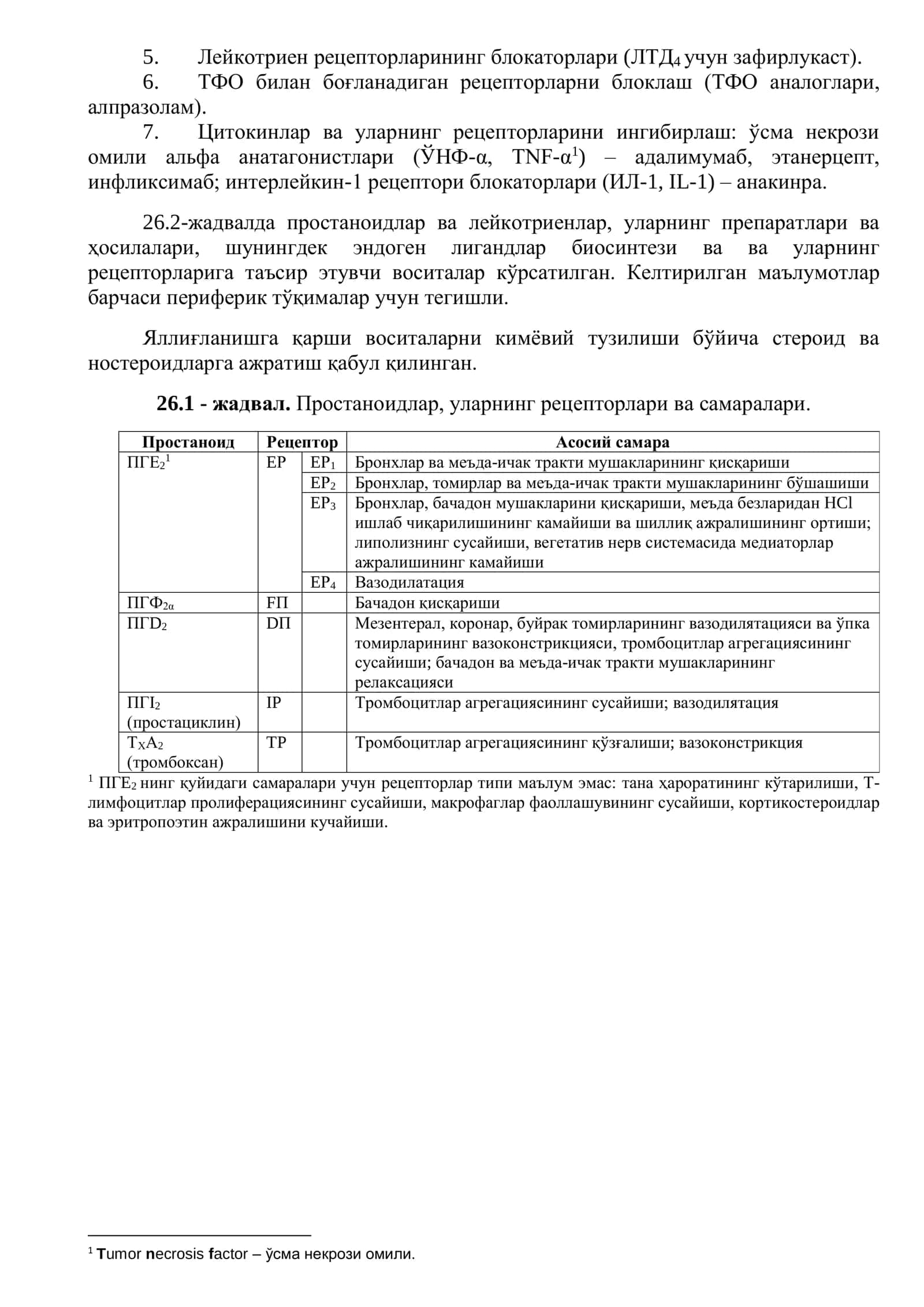 ЯЛЛИҒЛАНИШ ЖАРАЁНИНИ СУСАЙТИРУВЧИ ВА ИММУН ЖАРАЁНЛАРГА ТАЪСИР ЭТУВЧИ ДОРИ ВОСИТАЛАР (26-27 БОБЛАР) 2