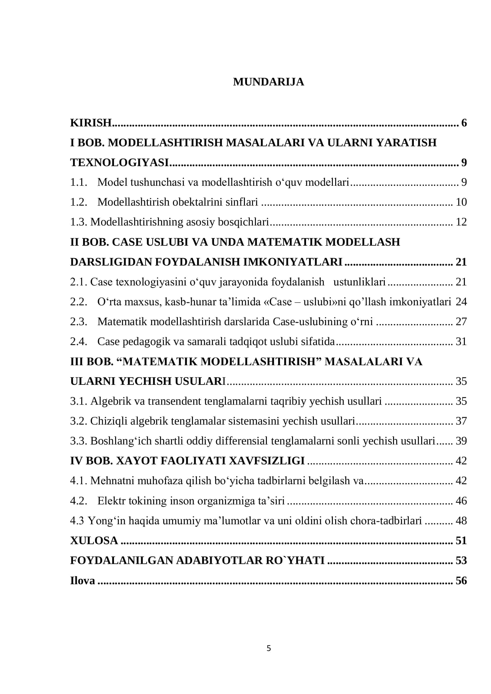 Matematik modellashtirish fanining amaliy mashg’ulotlari 2