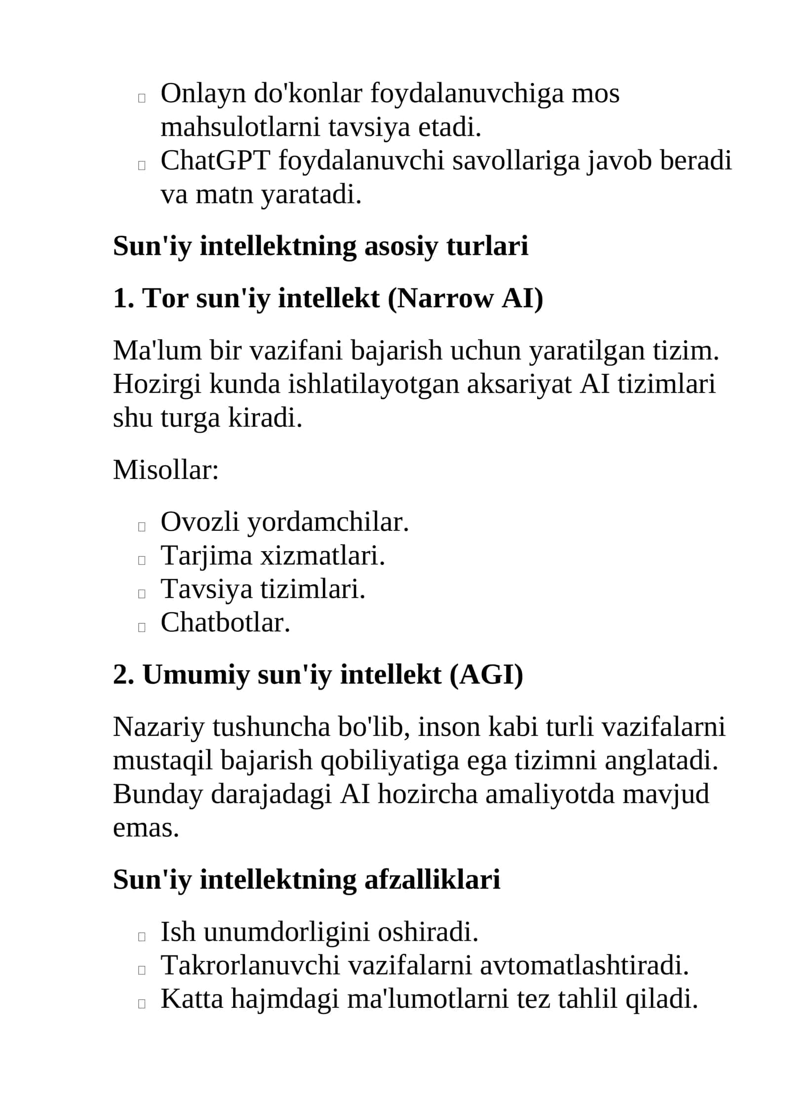 Sun'iy intellektdan foydalanish bo'yicha ba'tafsil qo'llanma 2