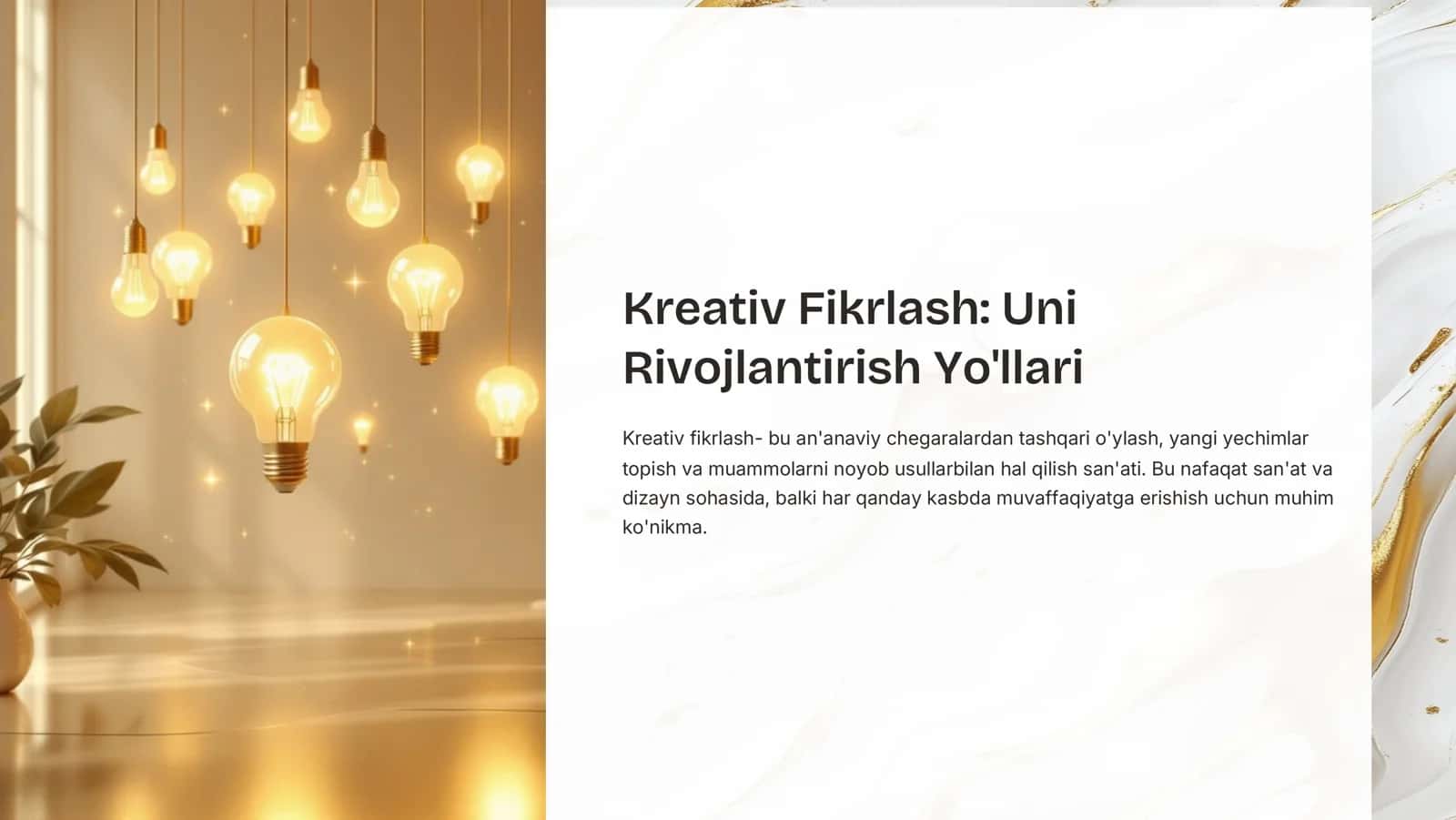 Kreativ Fikrlash: Uni Rivojlantirish Yo'llari 2