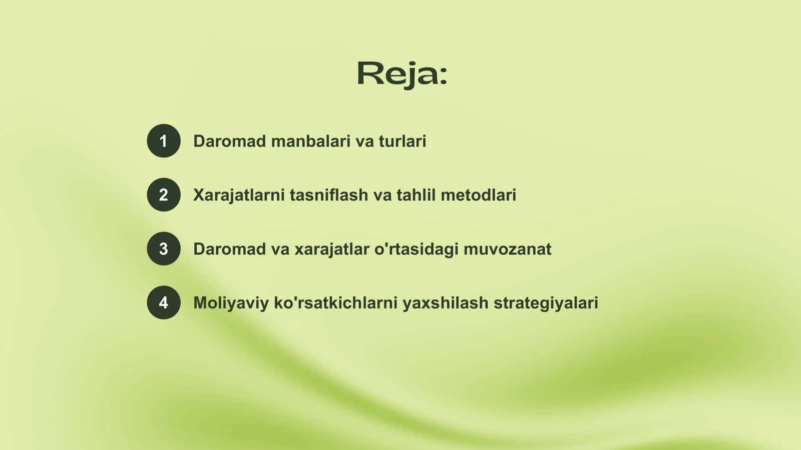 Moliyaviy faoliyatning daromadlari va xarajatlari tahlili 2