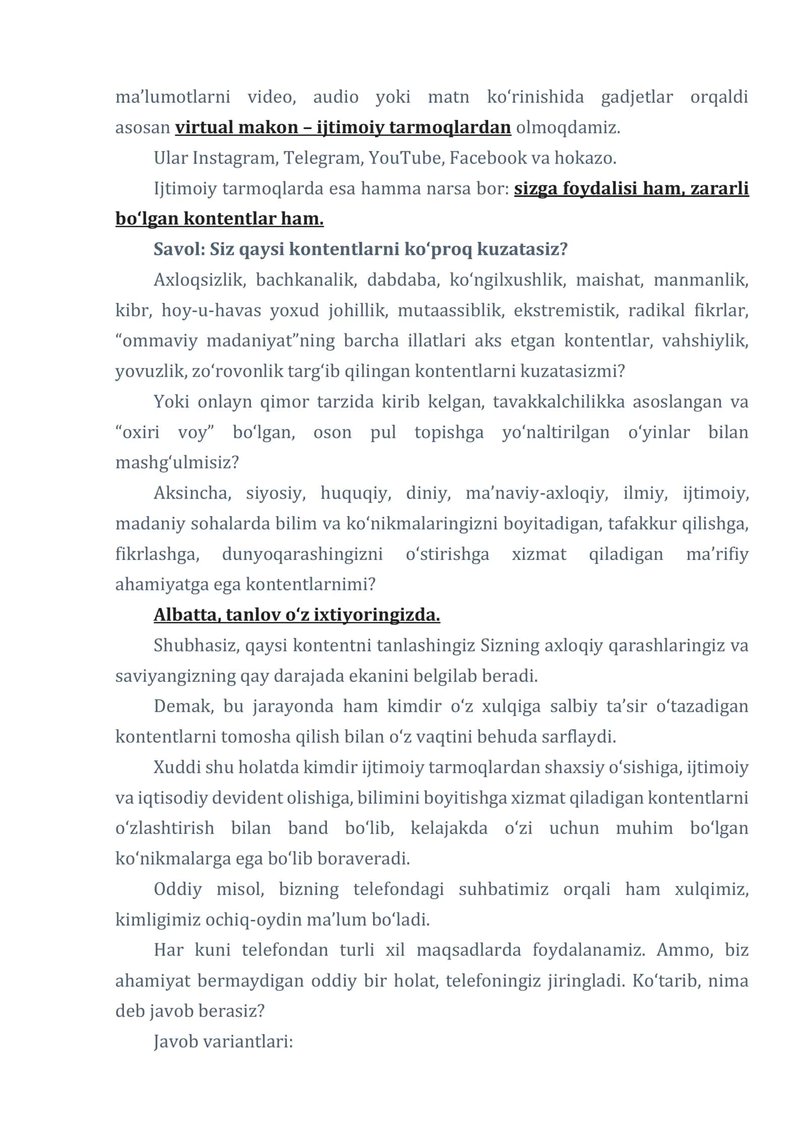 Axloq intizom va masuliyat dars ishlanma 2