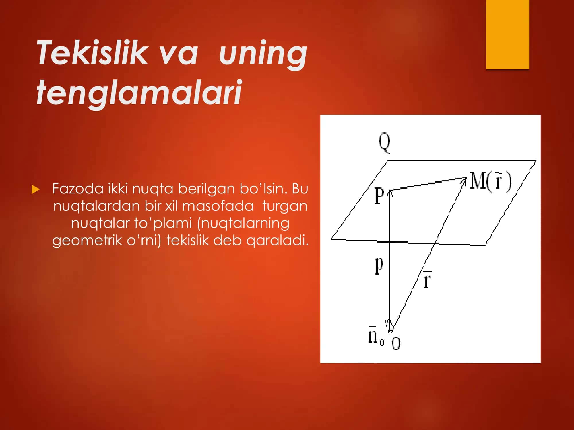 TO'G'RI CHIZIQ VA TEKISLIK TEANGLAMALARI 2