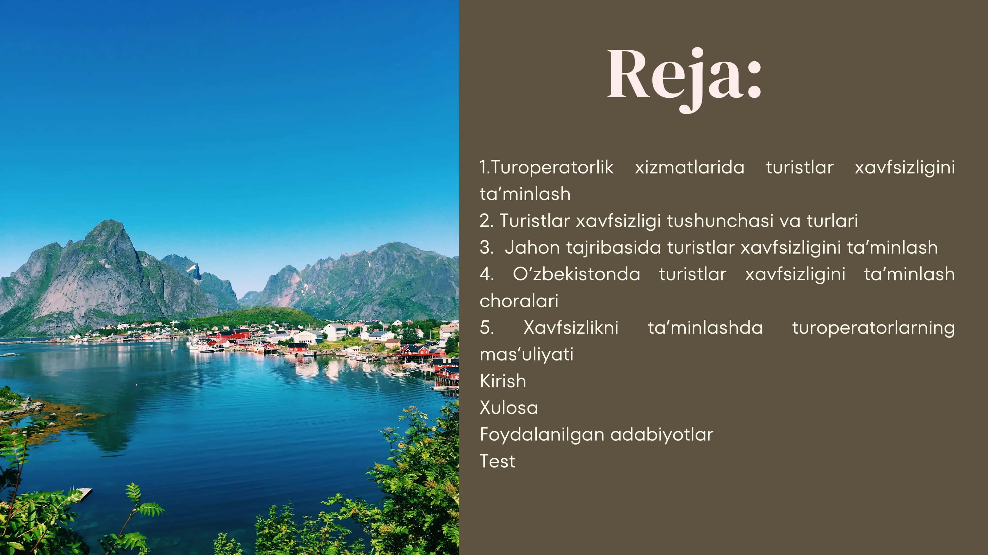 Turoperatorlik xizmatlarida turistlar xavfsizligini ta’minlash 2