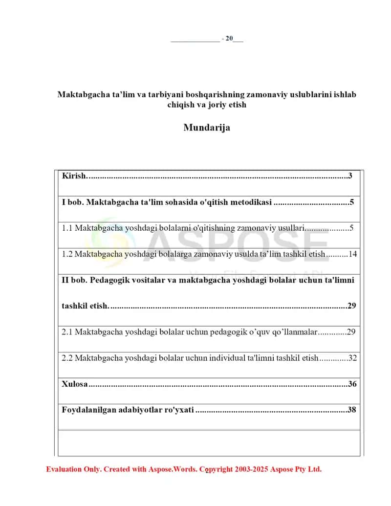Maktabgacha ta’lim va tarbiyani boshqarishning zamonaviy uslublari 2