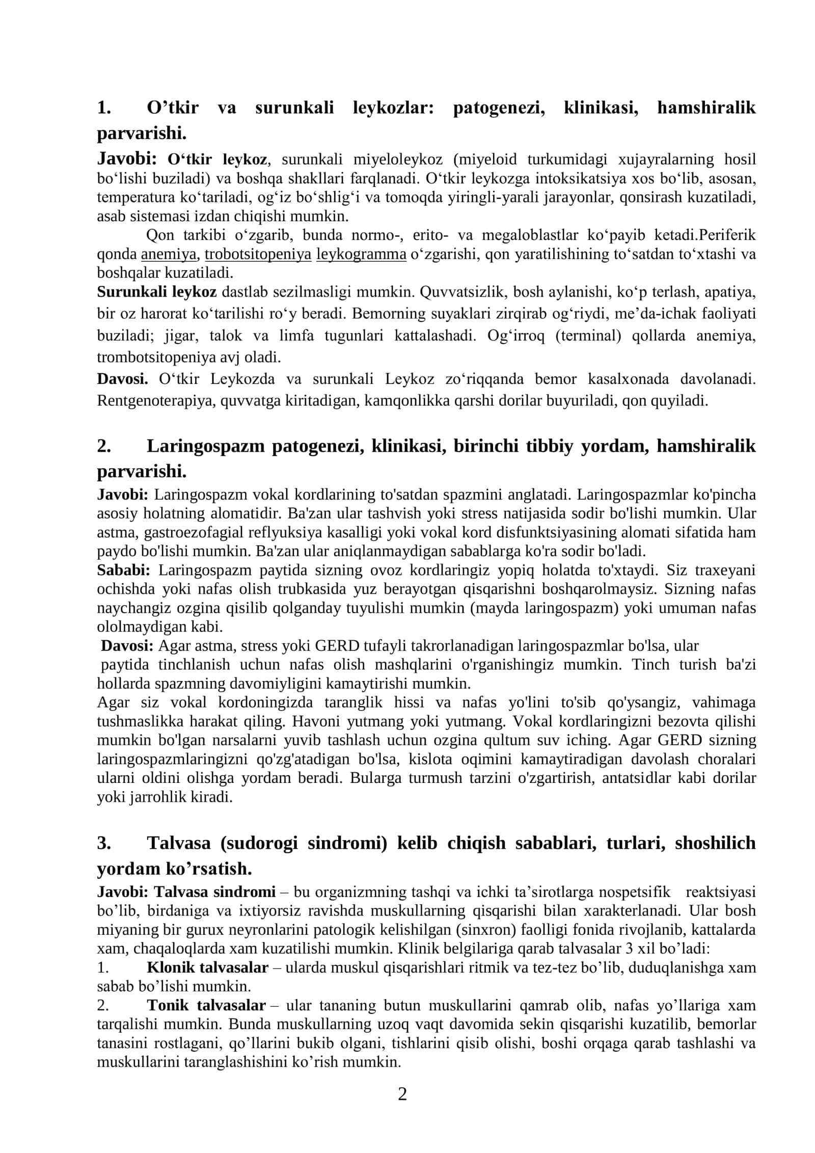 O’tkir va surunkali leykozlar: patogenezi, klinikasi, hamshiralik parvarishi 2