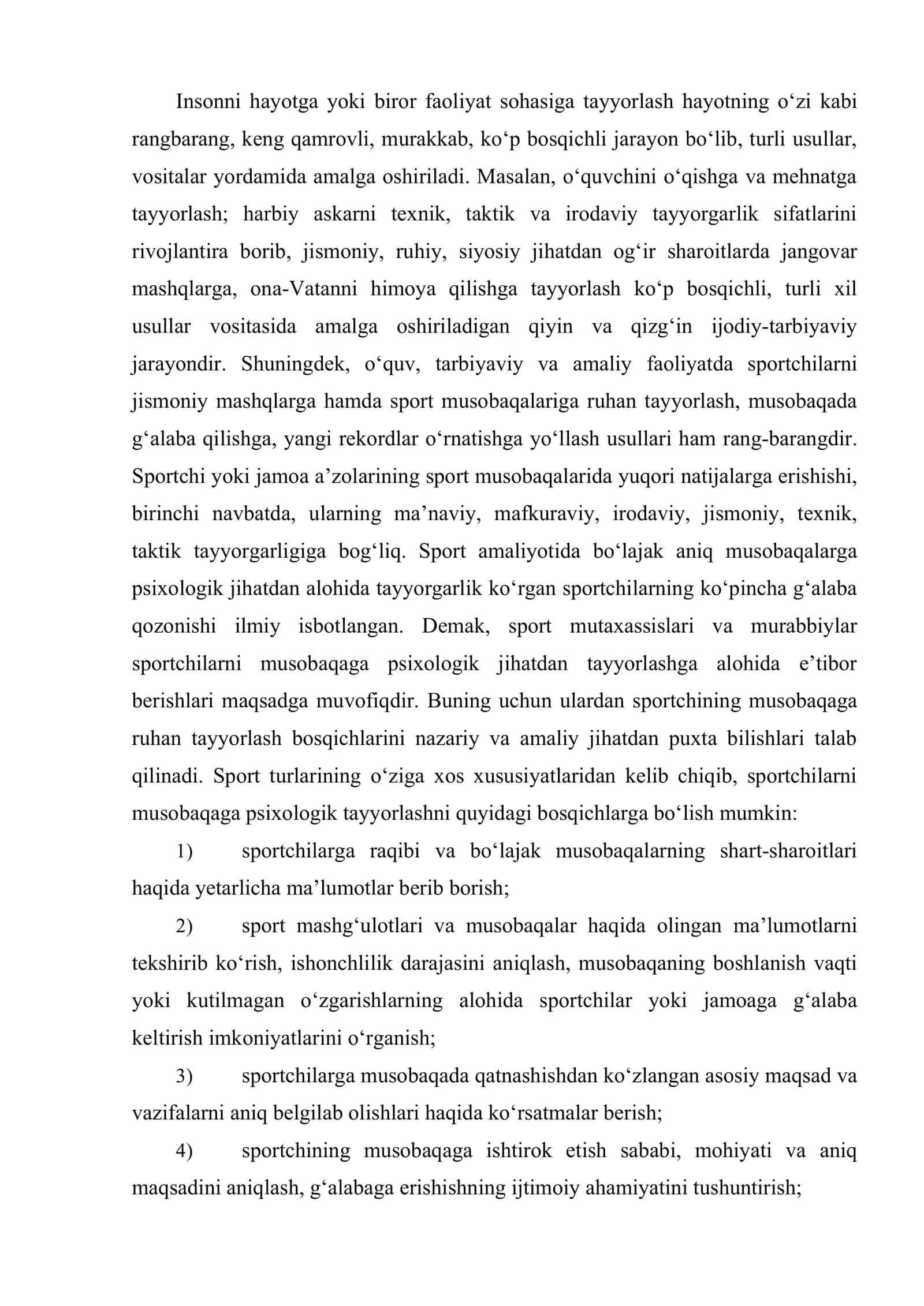 Sportchini musobaqaga psixologik tayyorlash 2