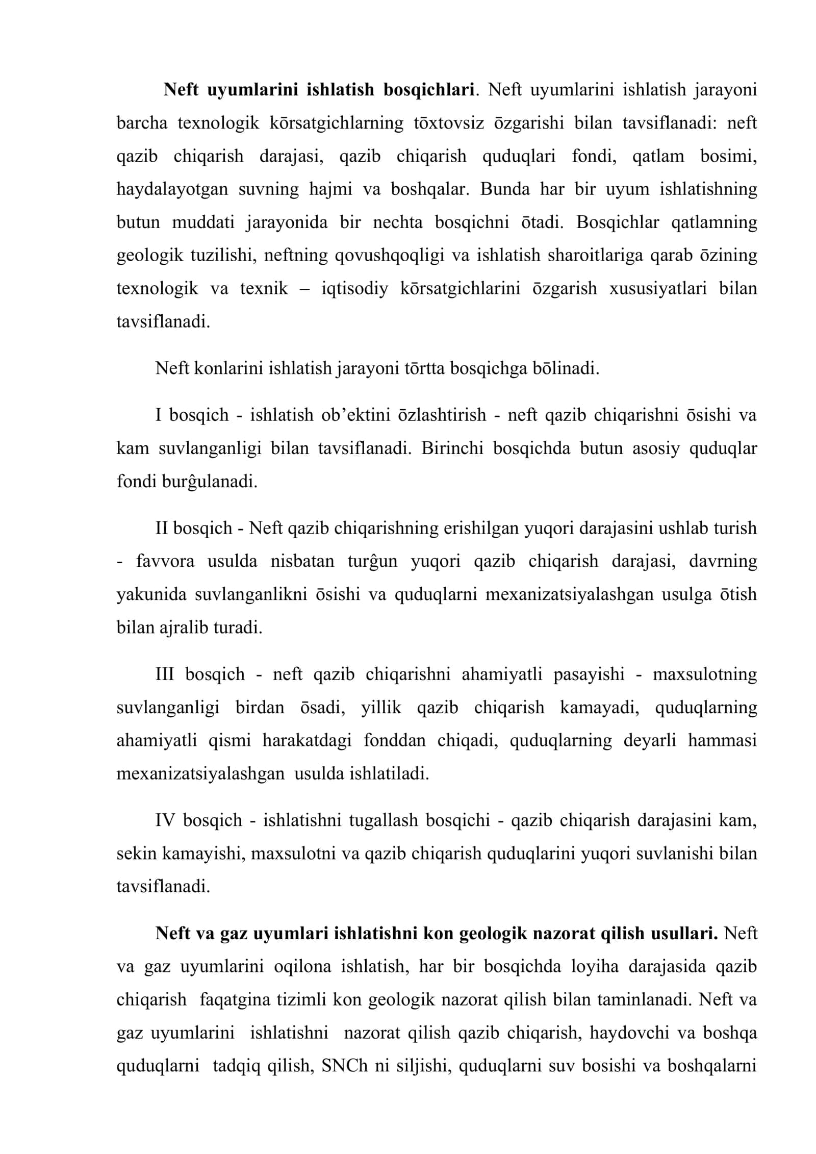 Neft va gaz konlarini ishlatishni kon geologik nazorat qilish 2
