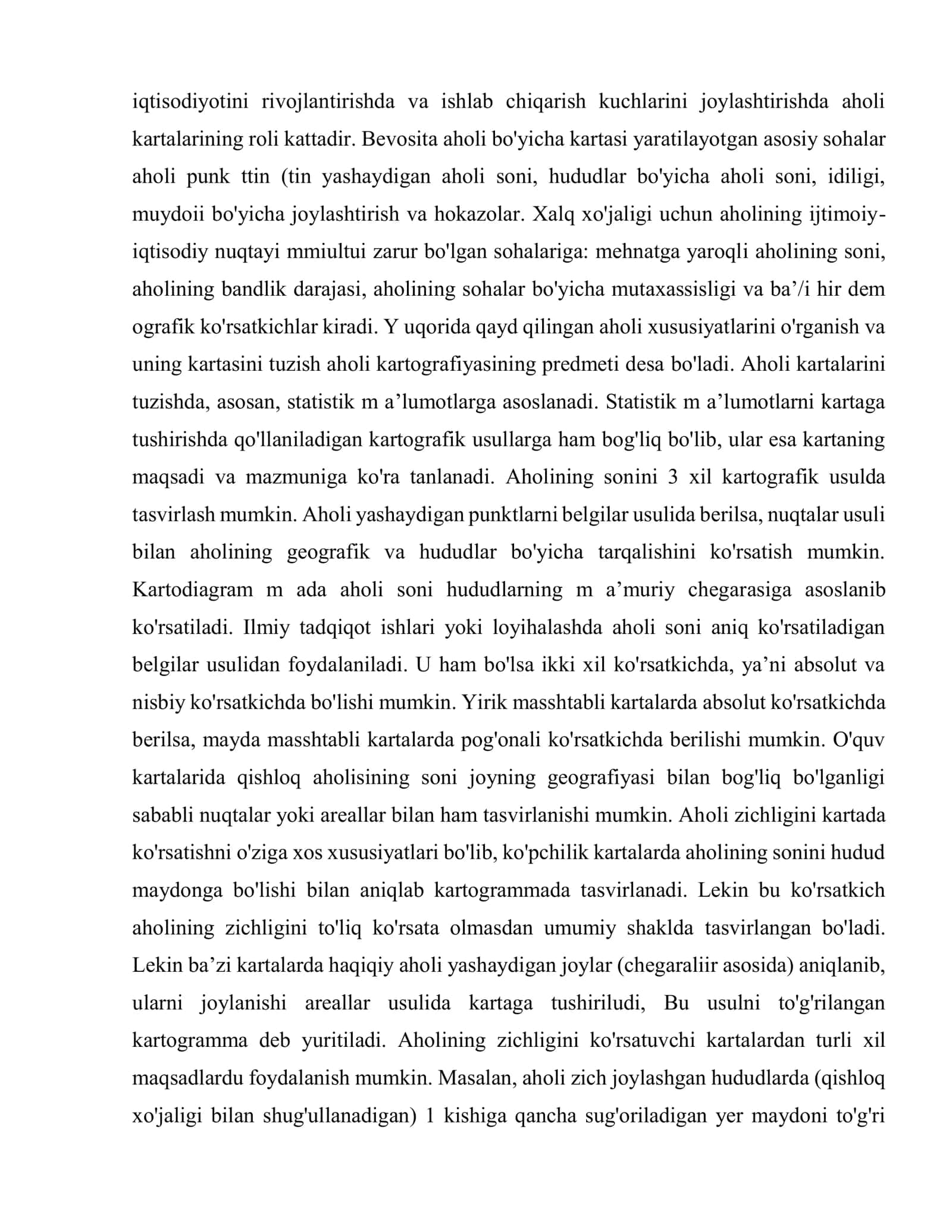 KARTOGRAFIK TADQIQOT USULINING O’ZIGA XOS JIHATLARI HAMDA QO’LLANILISHI 2