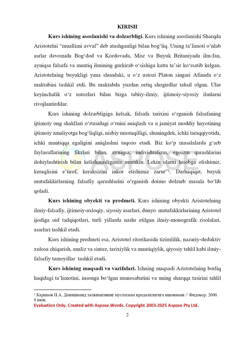 Aristotel ritorikasida argumentlash masalalari 2