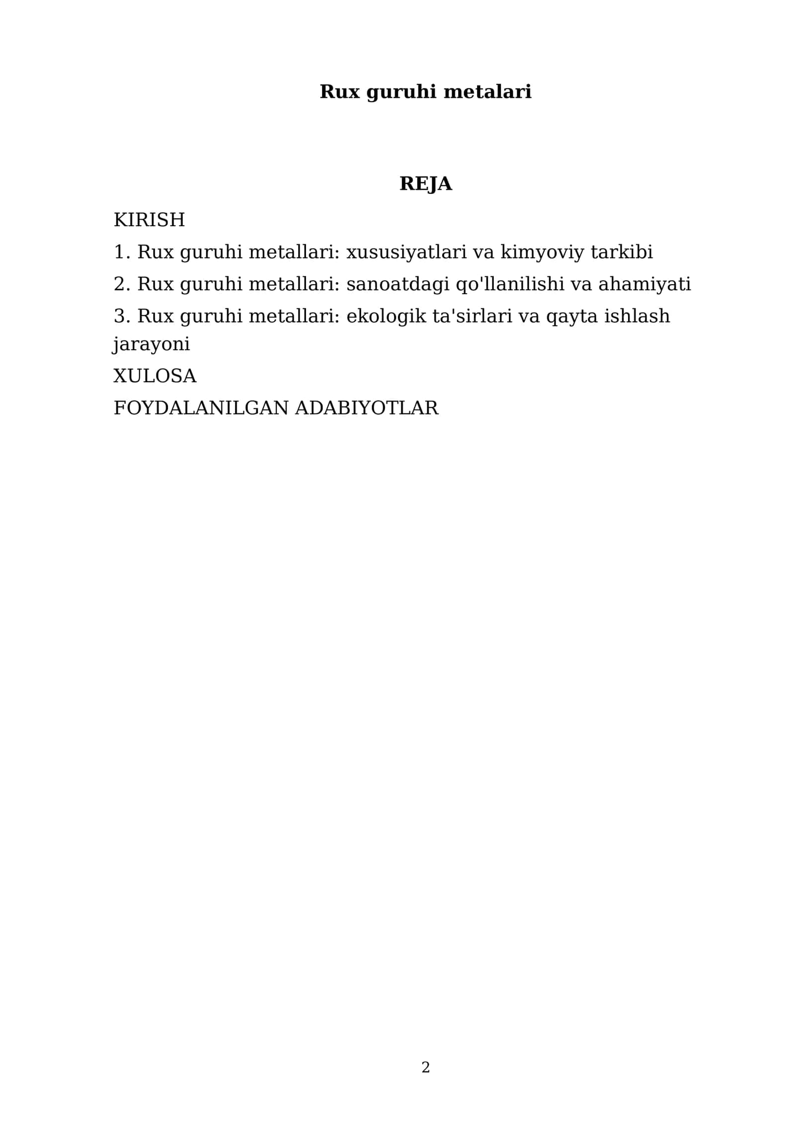 Rux guruhi metallari 2