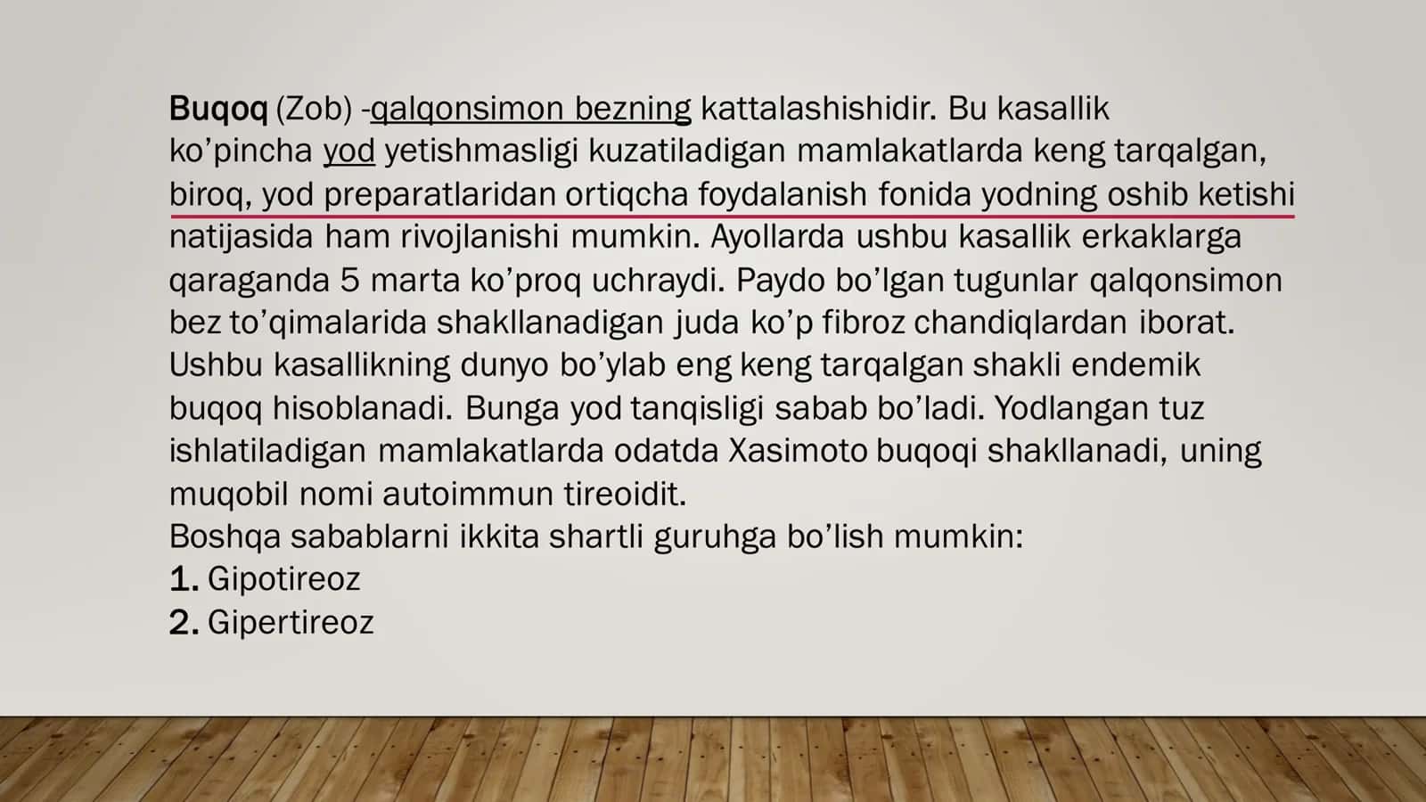 Endemik buqoqning kelib chiqish shart-sharoitlari va muhitga bog’liqligi 2
