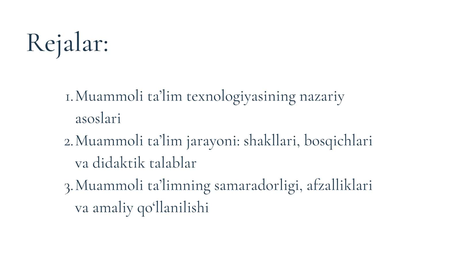Muammoli ta’lim texnologiyasining mohiyati va mazmuni. 2